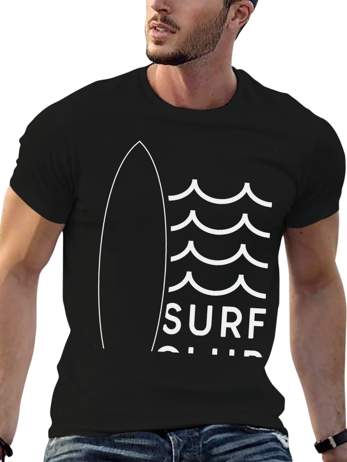 Surf Club Graphic T-Shirt | Cool Black Tee