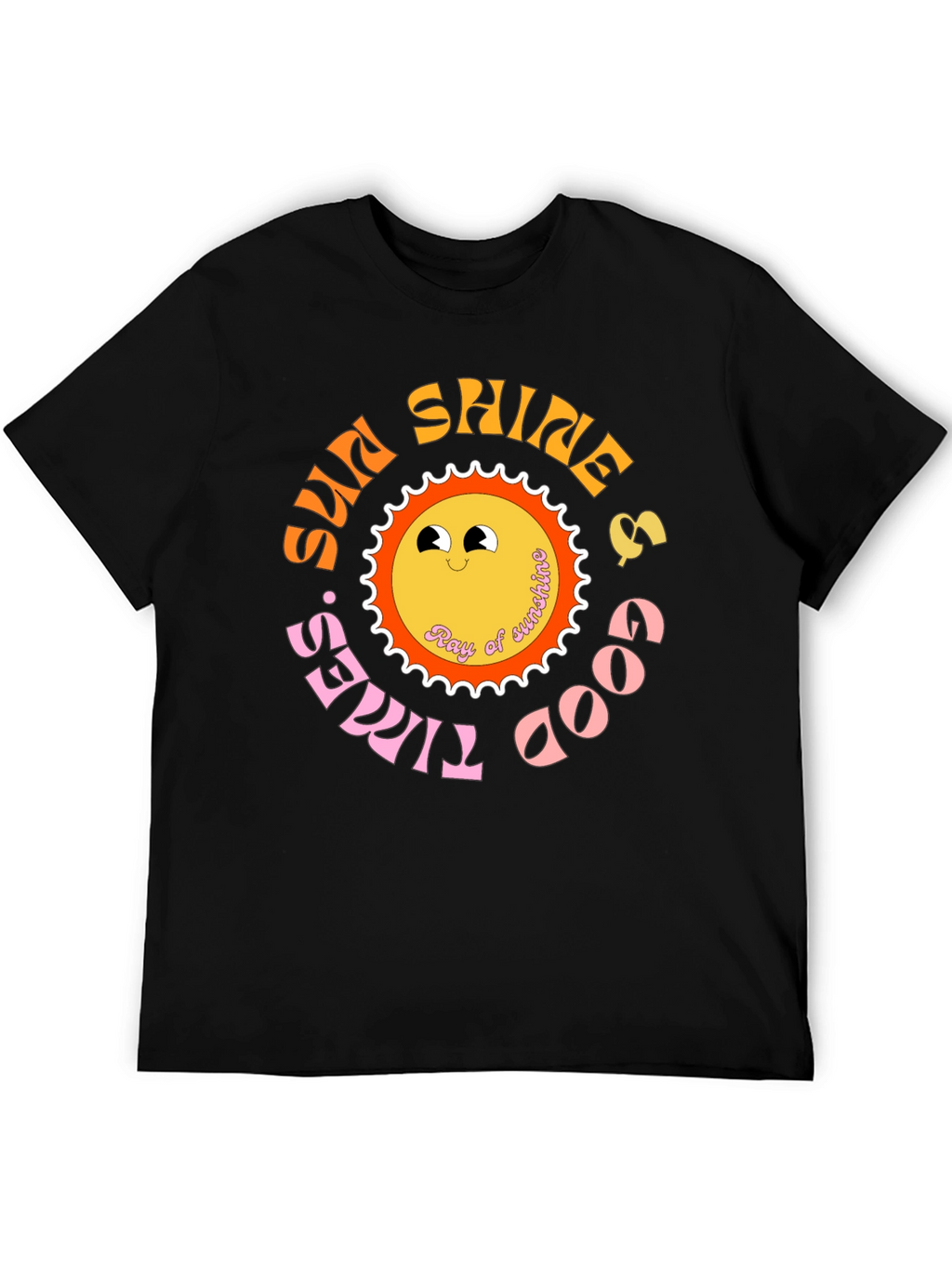 Retro Sun Shine & Good Times Black T-Shirt