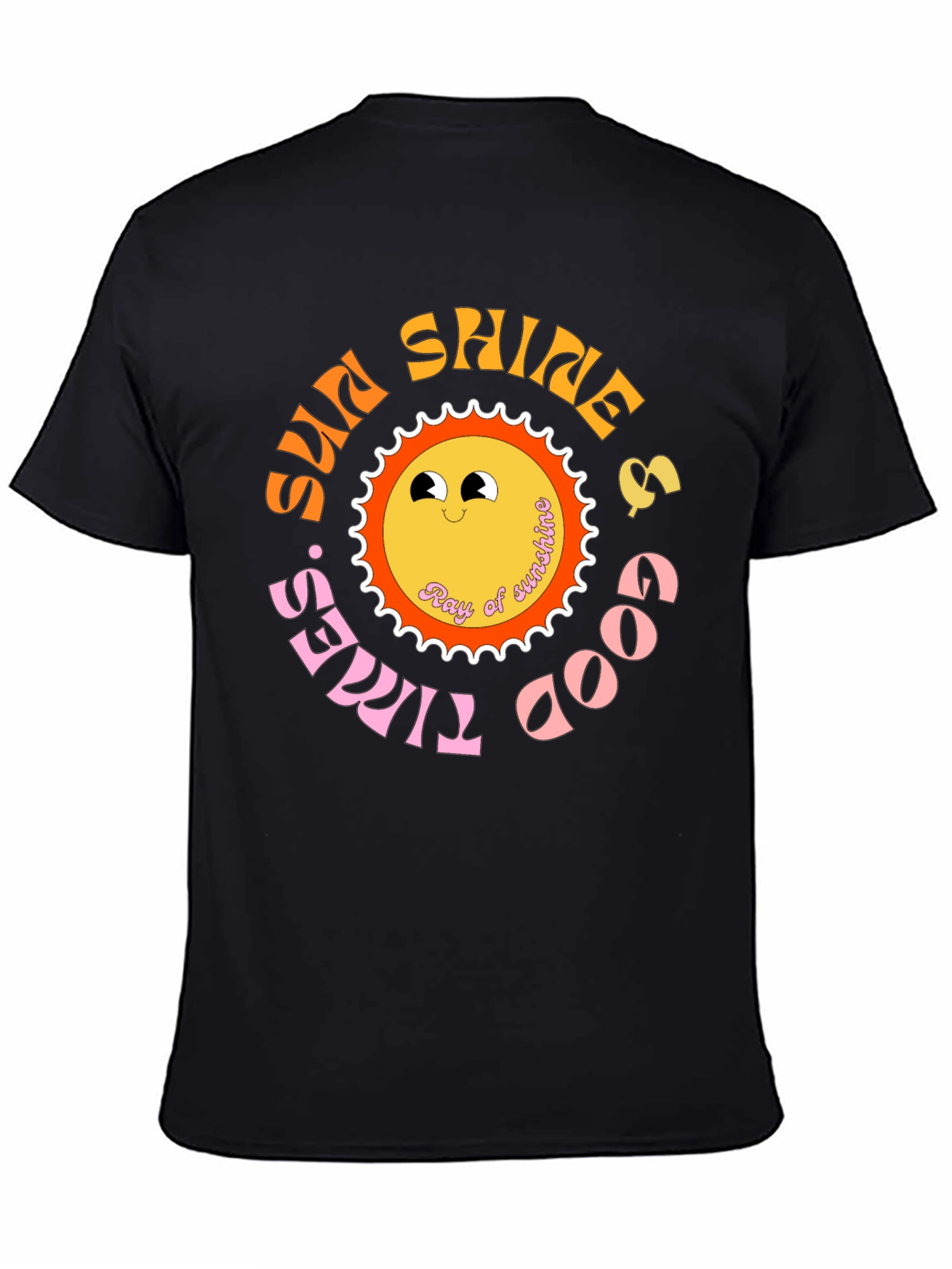 Retro Sun Shine & Good Times Black T-Shirt