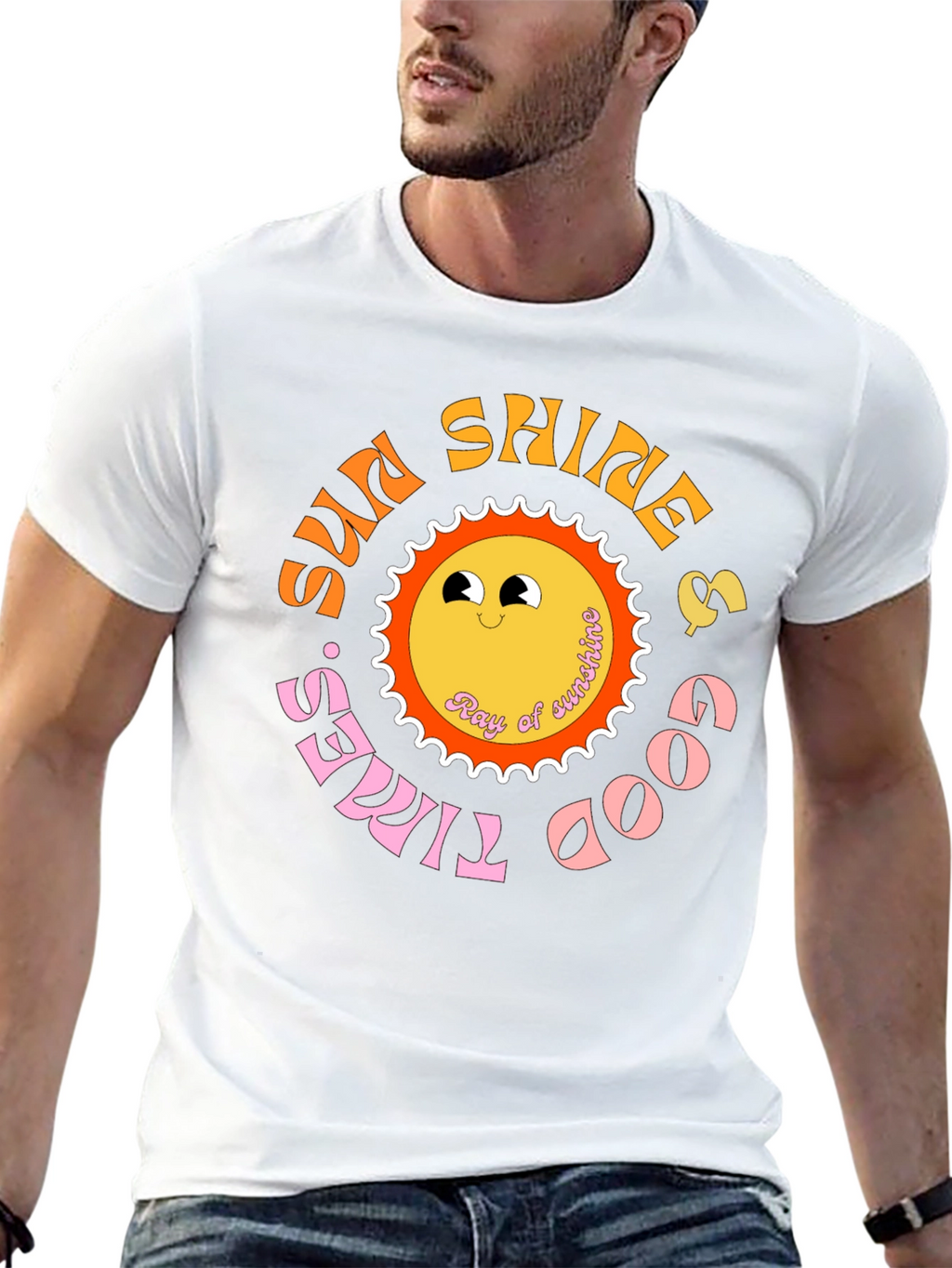 Retro Sun Shine & Good Times Black T-Shirt