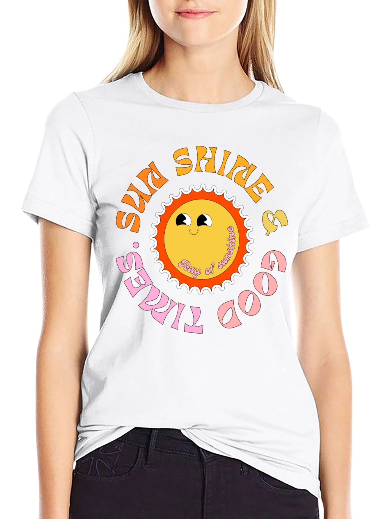 Retro Sun Shine & Good Times Black T-Shirt