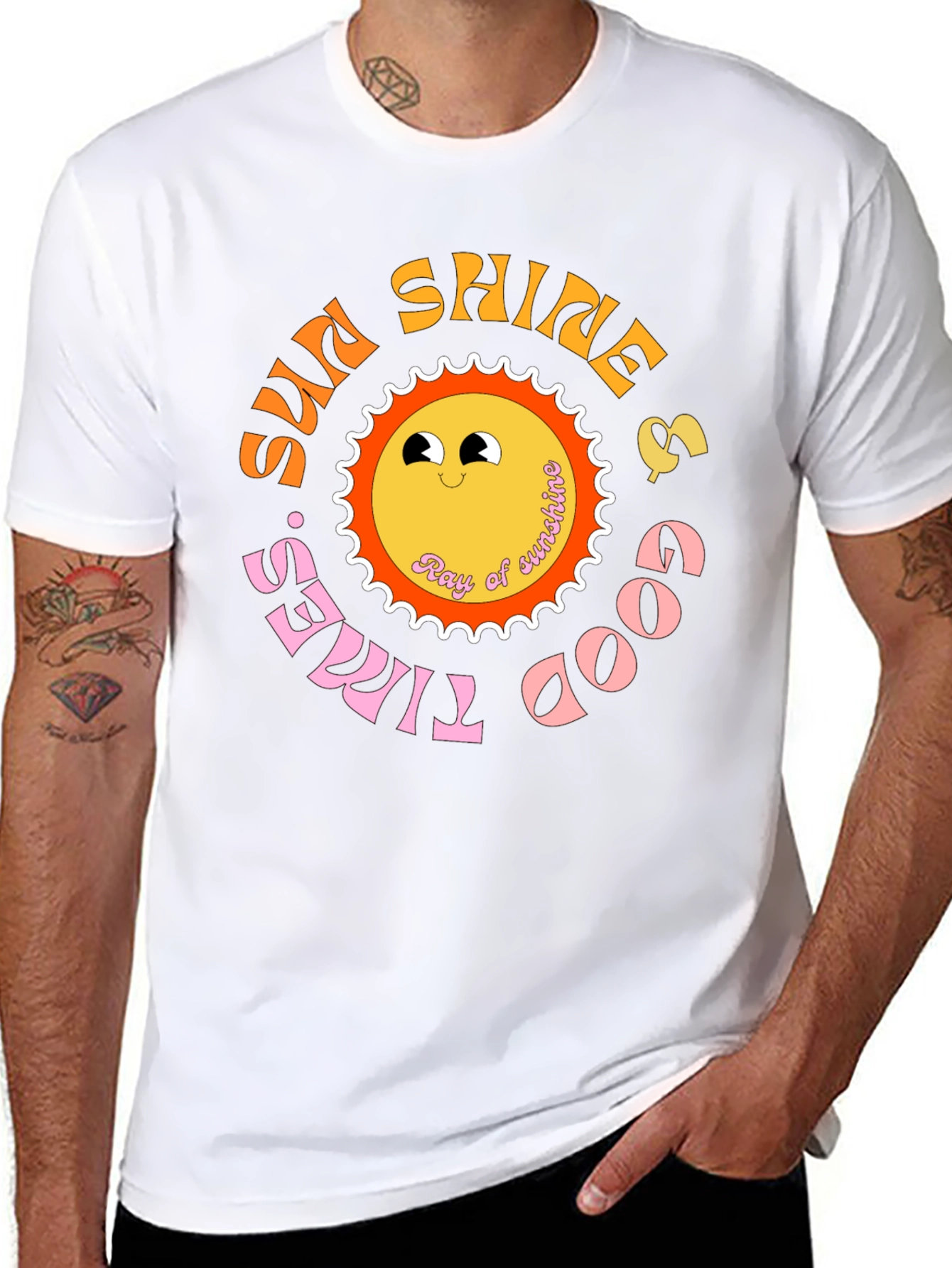 Retro Sun Shine & Good Times Black T-Shirt