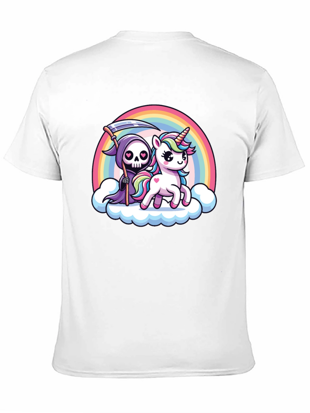 Grim Reaper Unicorn Rainbow T-Shirt