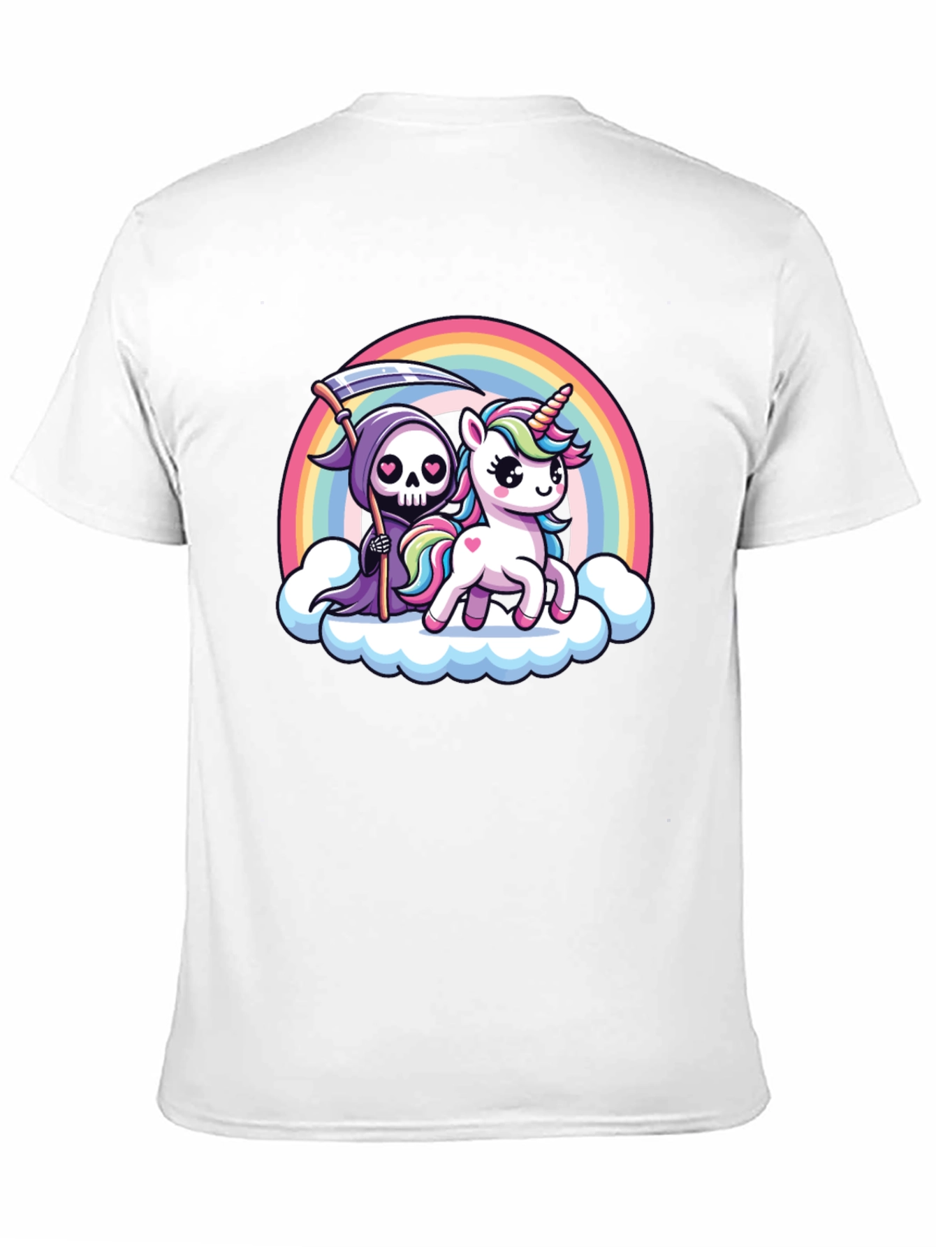 Grim Reaper Unicorn Rainbow T-Shirt