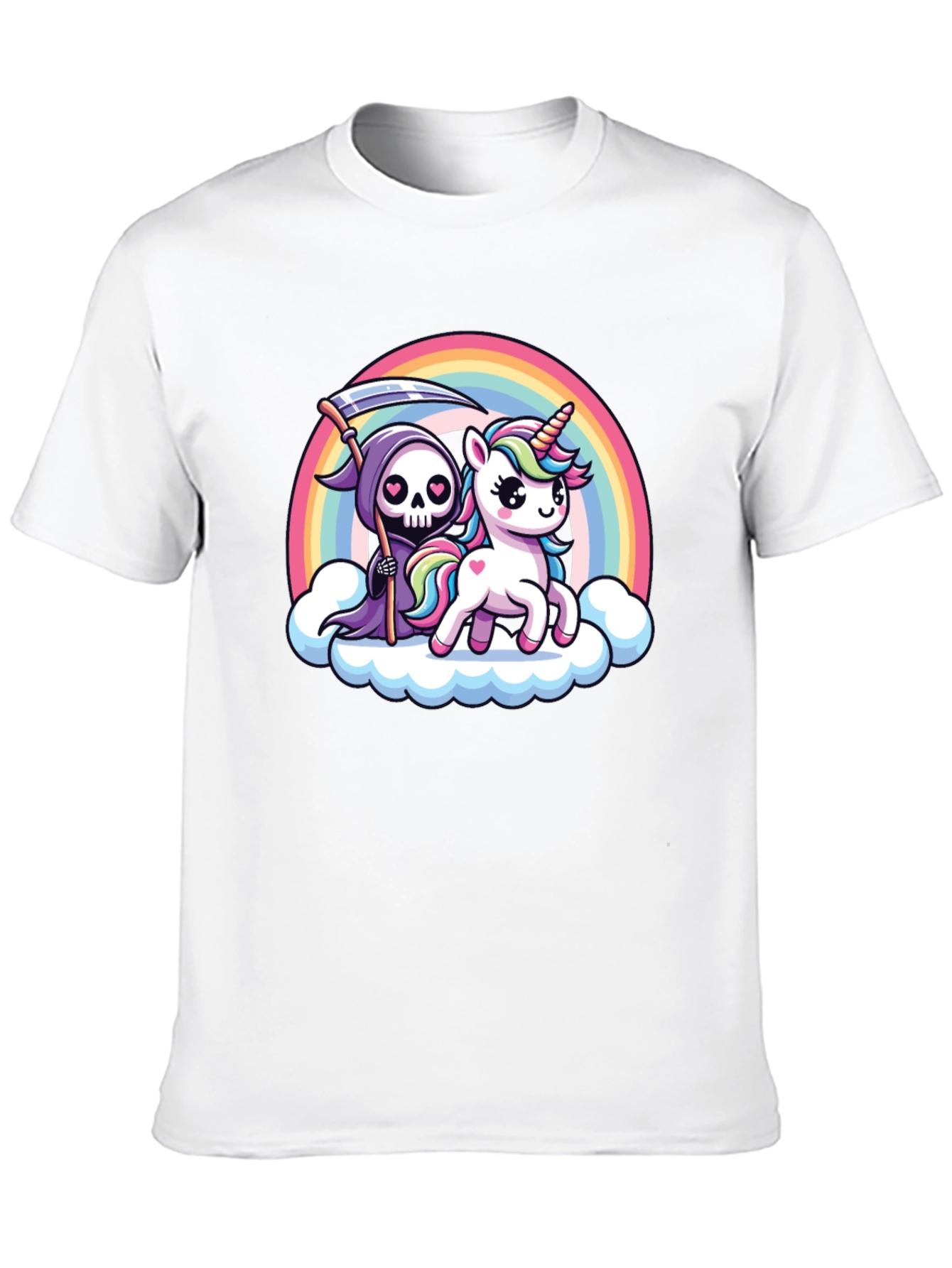 Grim Reaper Unicorn Rainbow T-Shirt