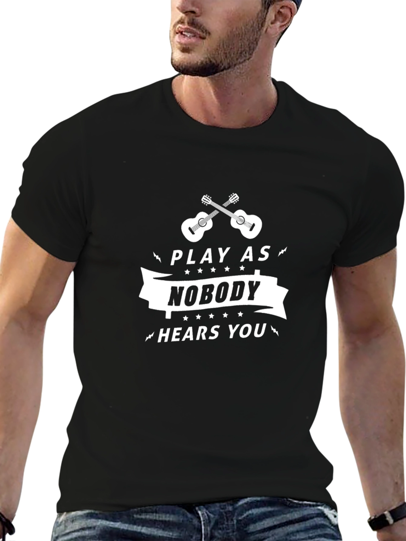 Play As Nobody Hears You Black Graphic Tee