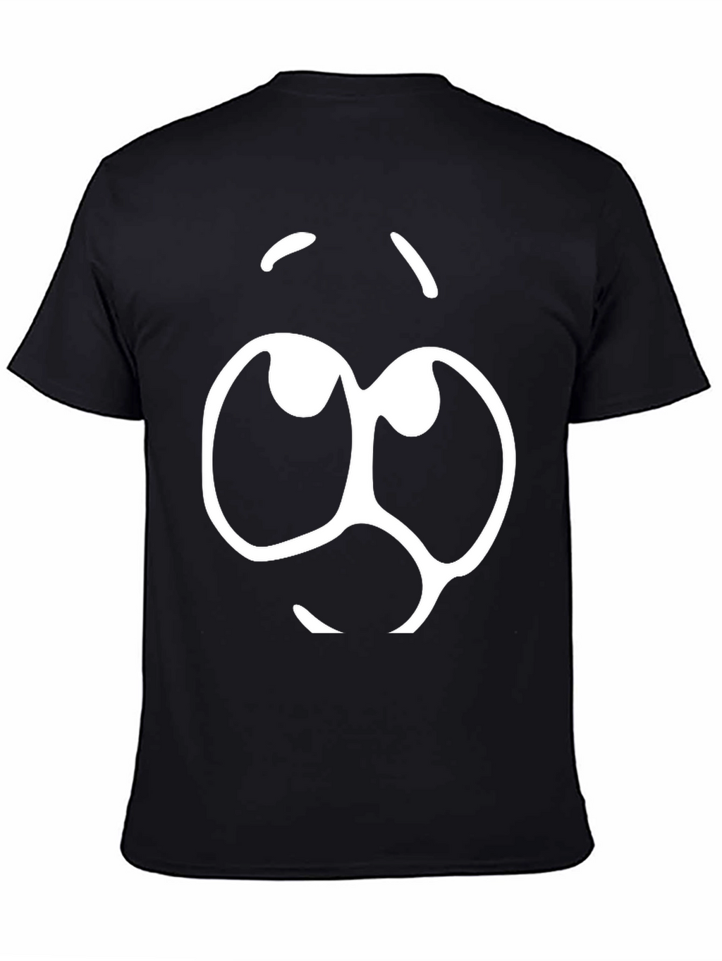 Cartoon Face Graphic Black T-Shirt