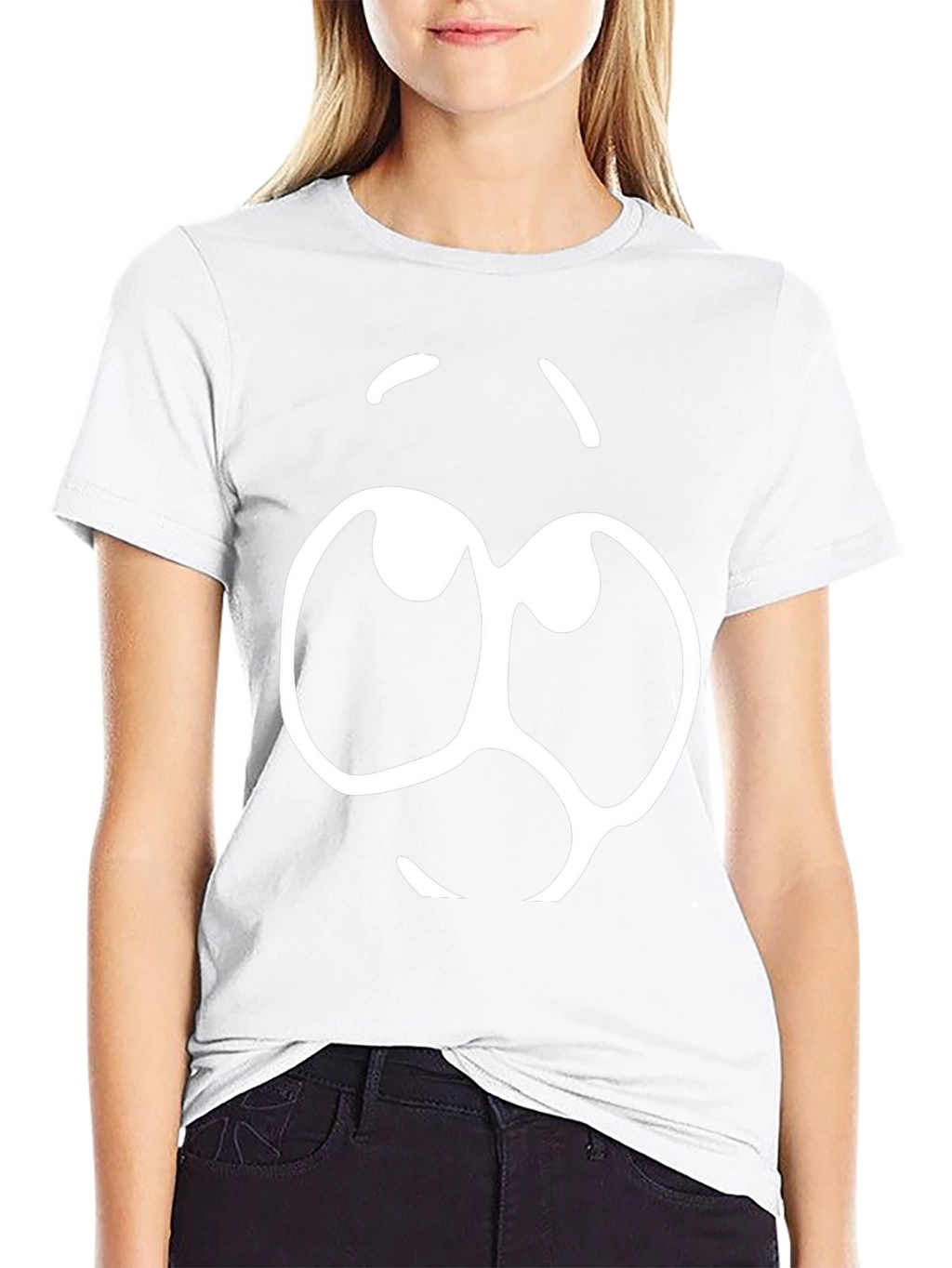 Cartoon Face Graphic Black T-Shirt