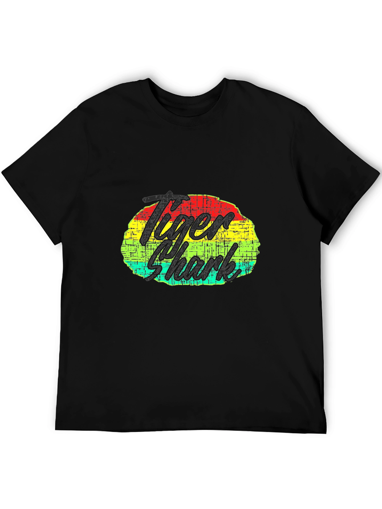 Tiger Shark Graphic Print Black T-Shirt