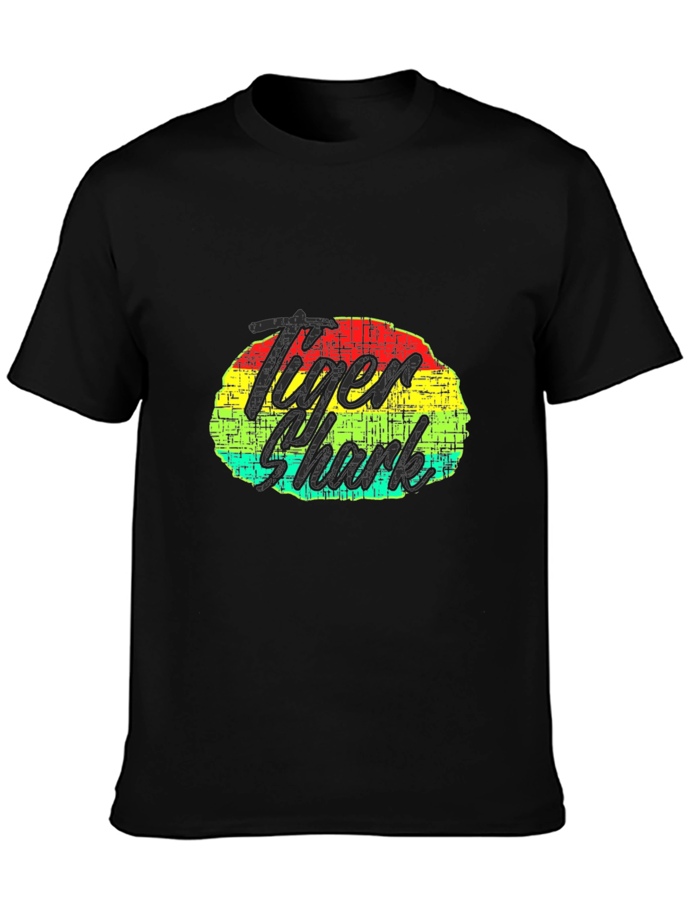 Tiger Shark Graphic Print Black T-Shirt