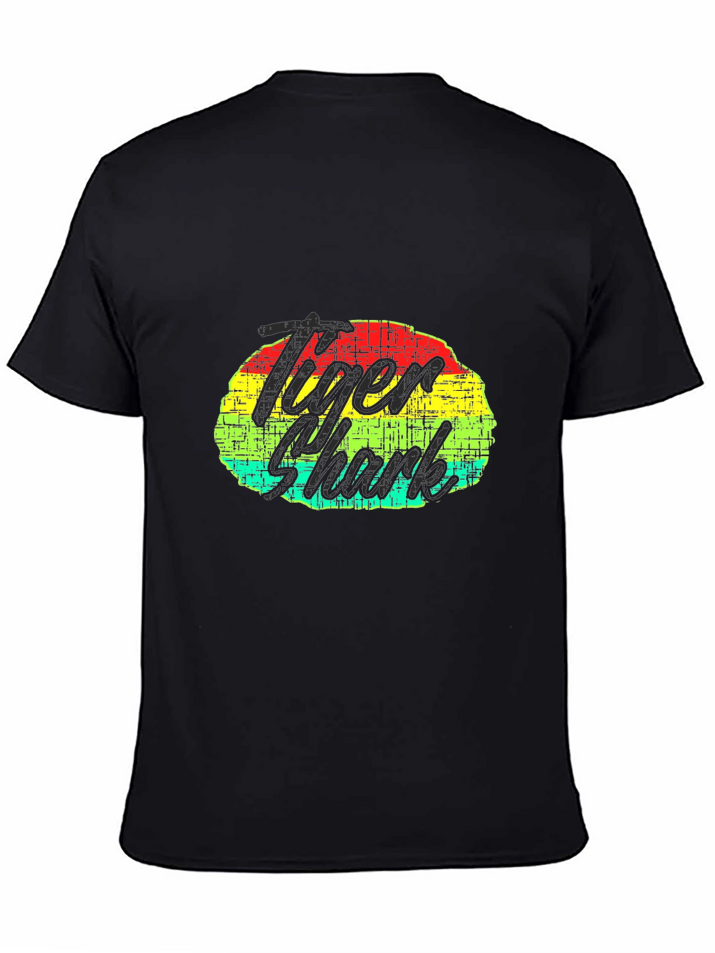 Tiger Shark Graphic Print Black T-Shirt