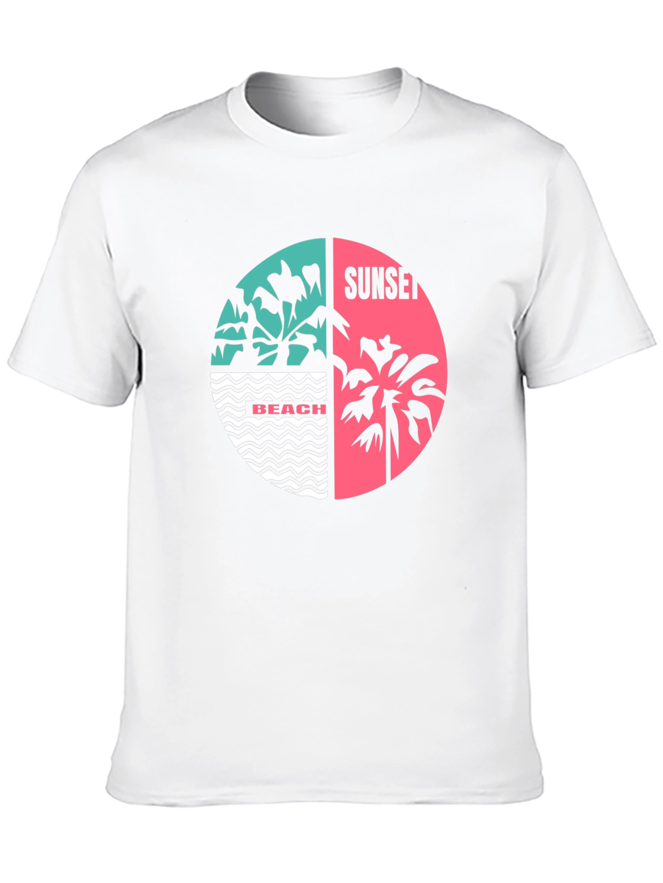 Retro Beach Sunset Graphic T-Shirt - Black