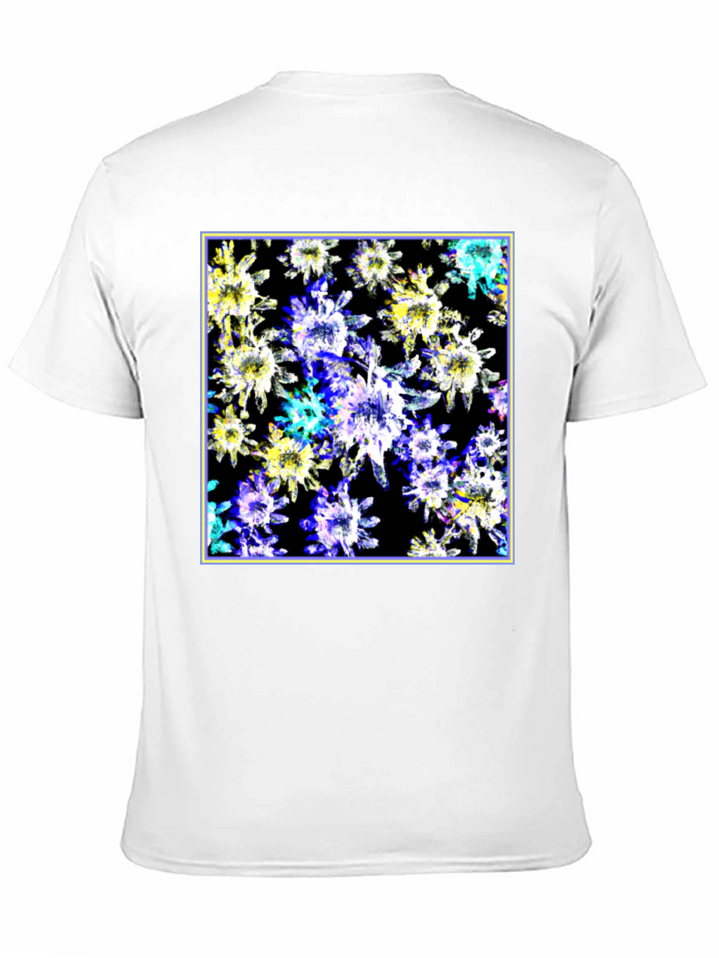 Abstract Floral Print Black T-Shirt