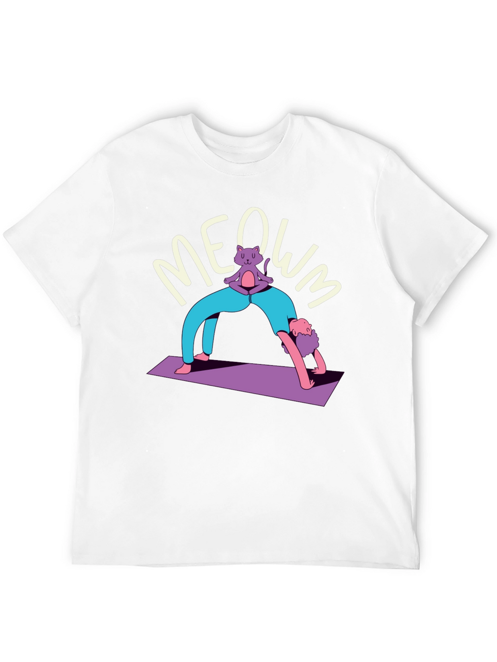 Yoga Cat MEOWM T-Shirt - Funny Workout Tee