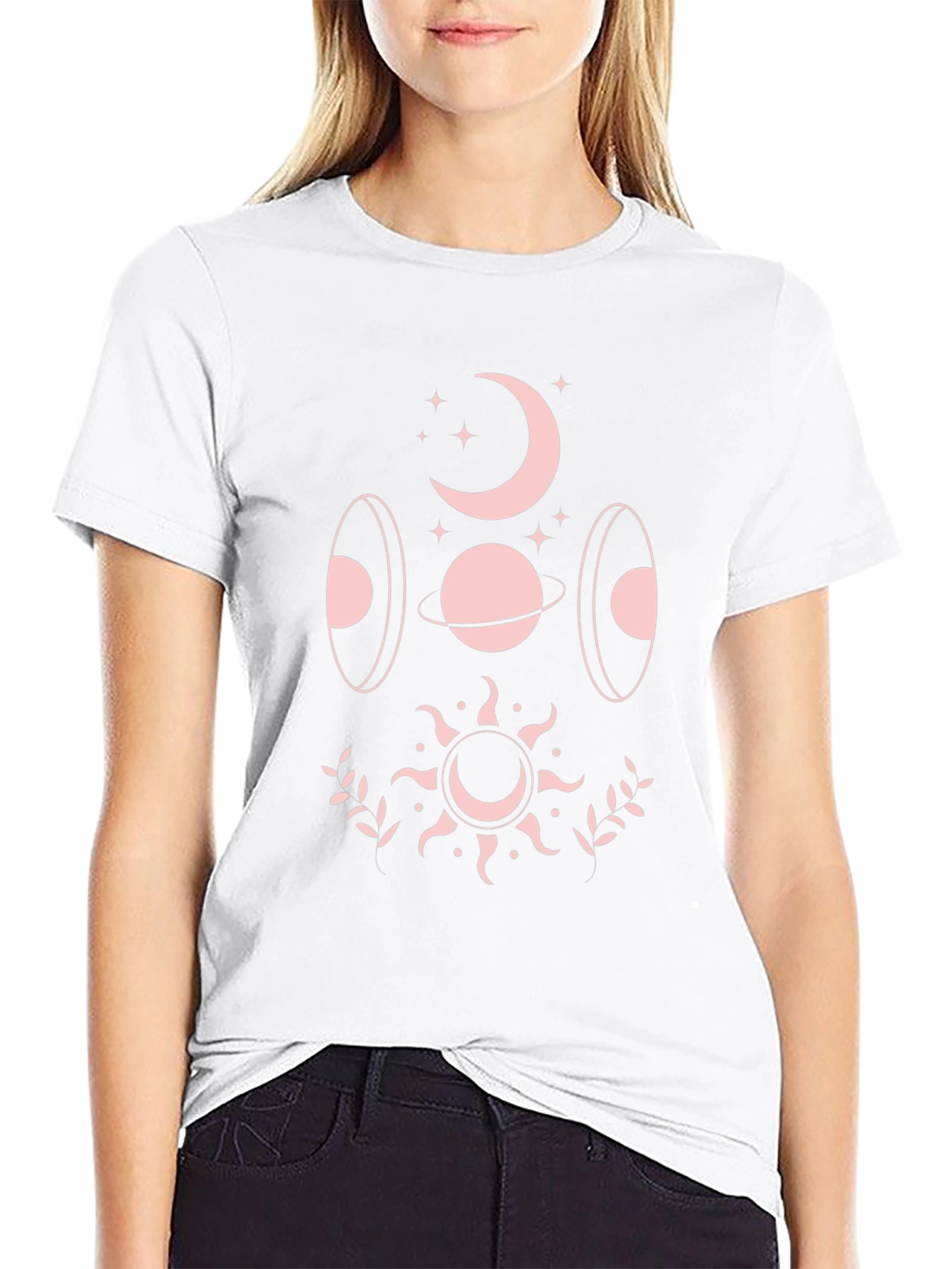 Celestial Graphic T-Shirt - Black Cotton Blend
