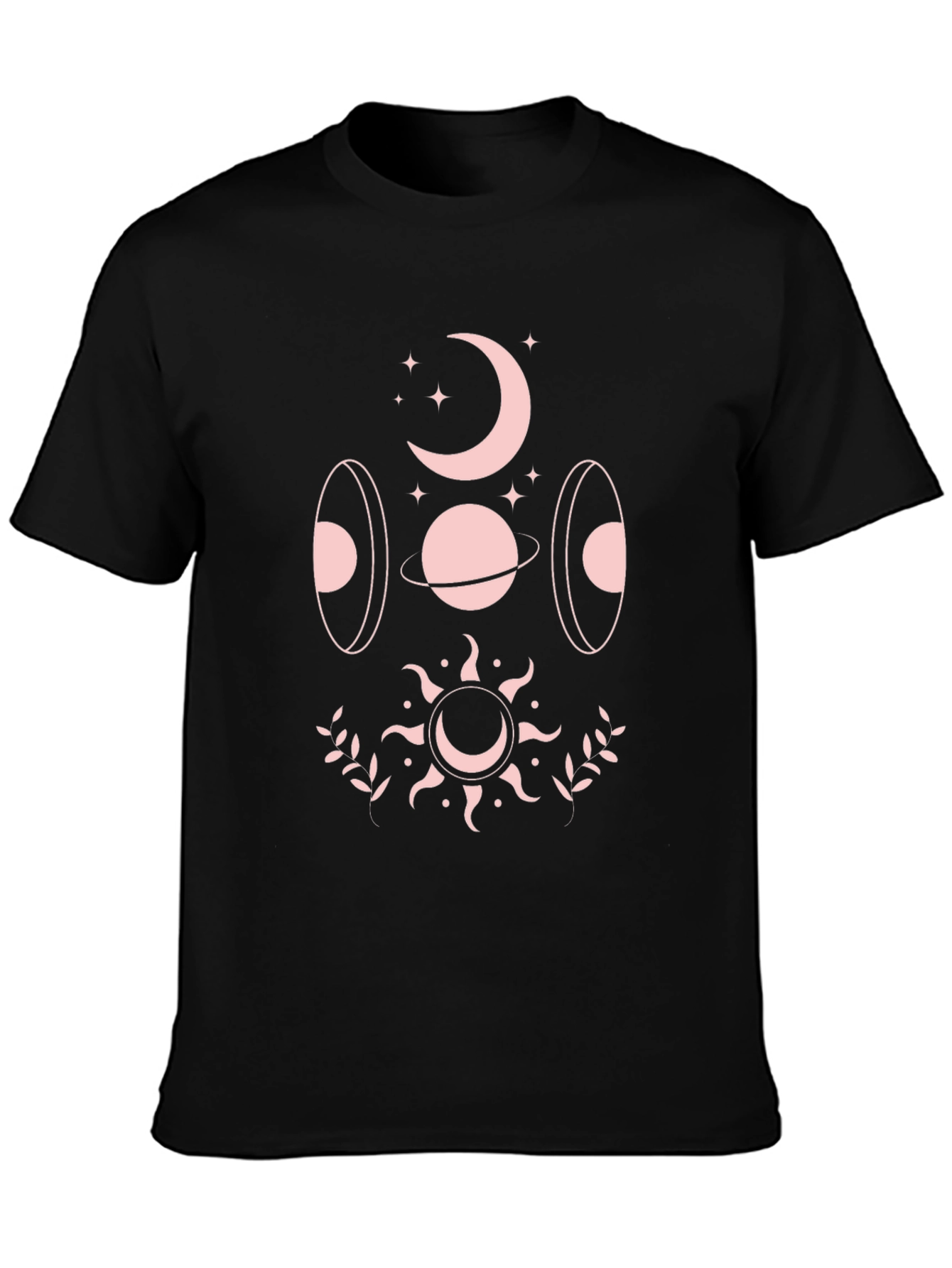 Celestial Graphic T-Shirt - Black Cotton Blend