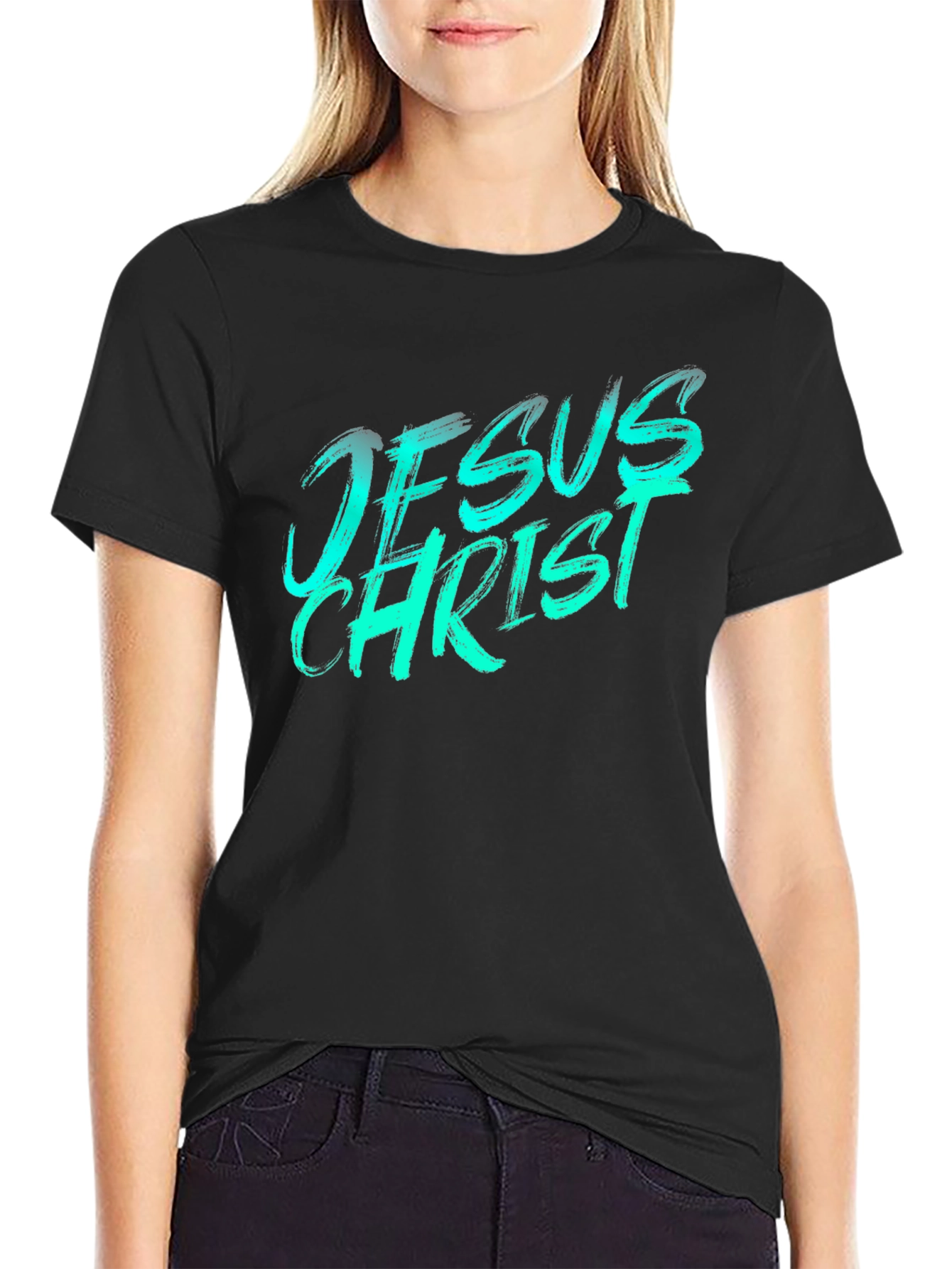 Jesus Christ Graphic Tee - Black Casual T-Shirt
