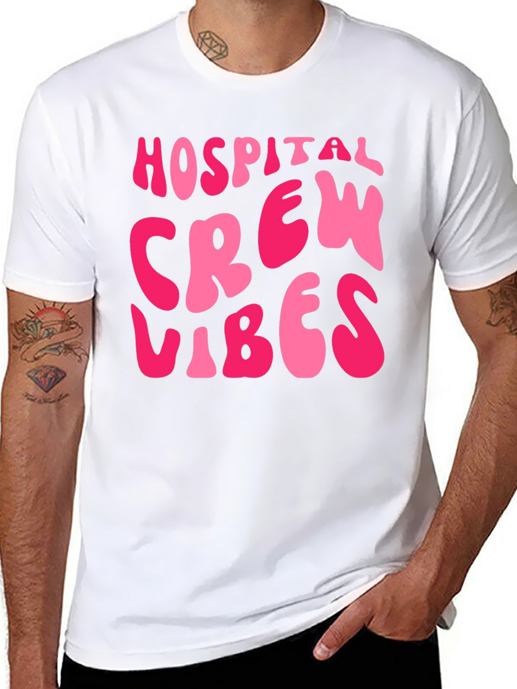 Hospital Crew Vibes Black T-Shirt