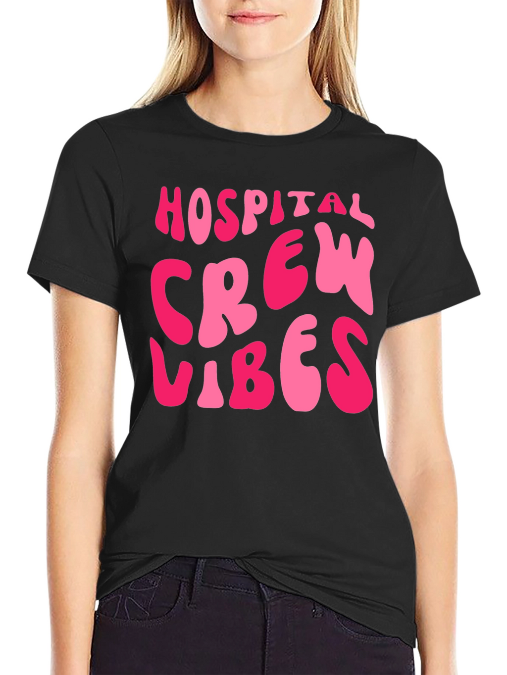 Hospital Crew Vibes Black T-Shirt