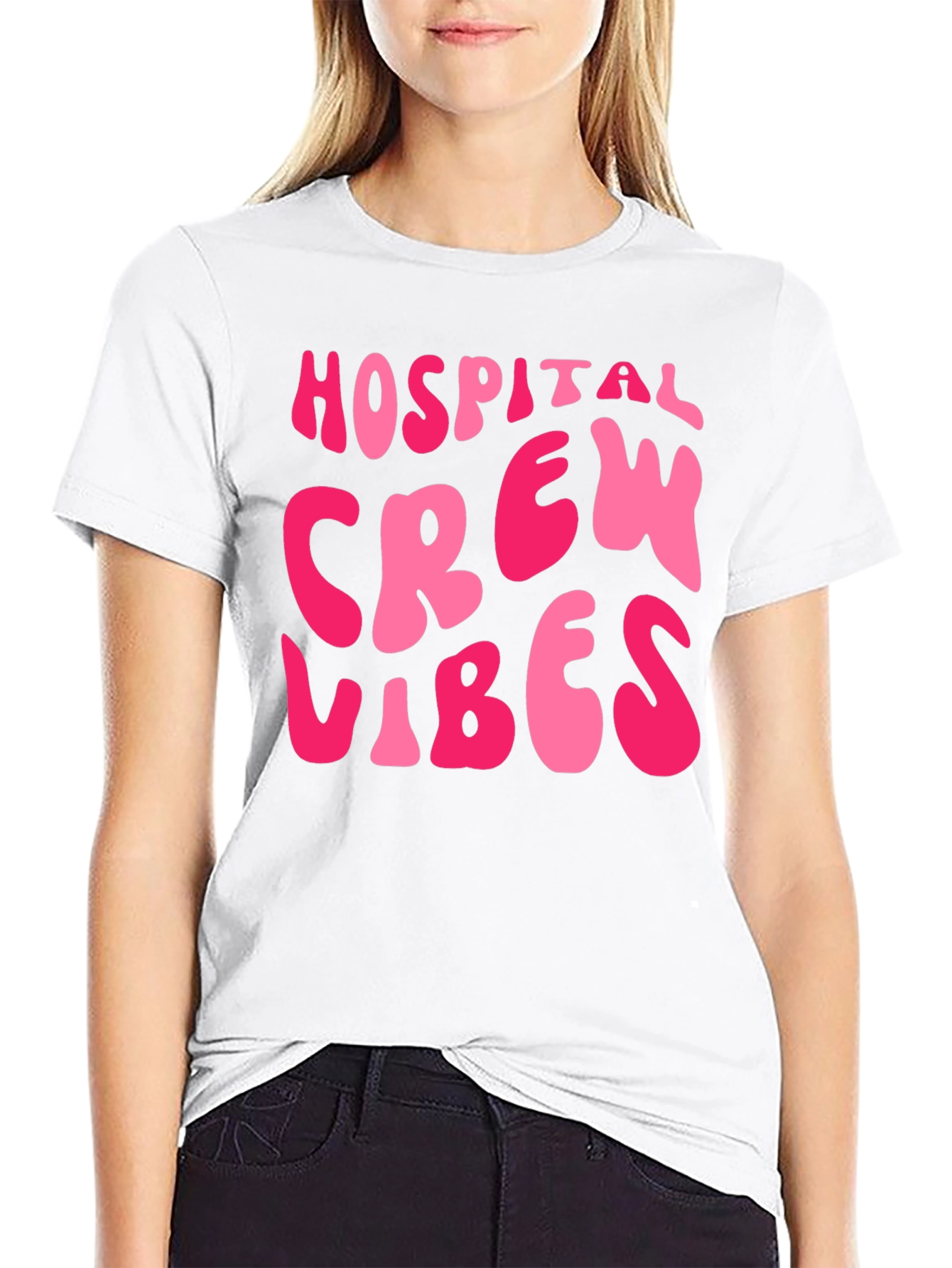 Hospital Crew Vibes Black T-Shirt