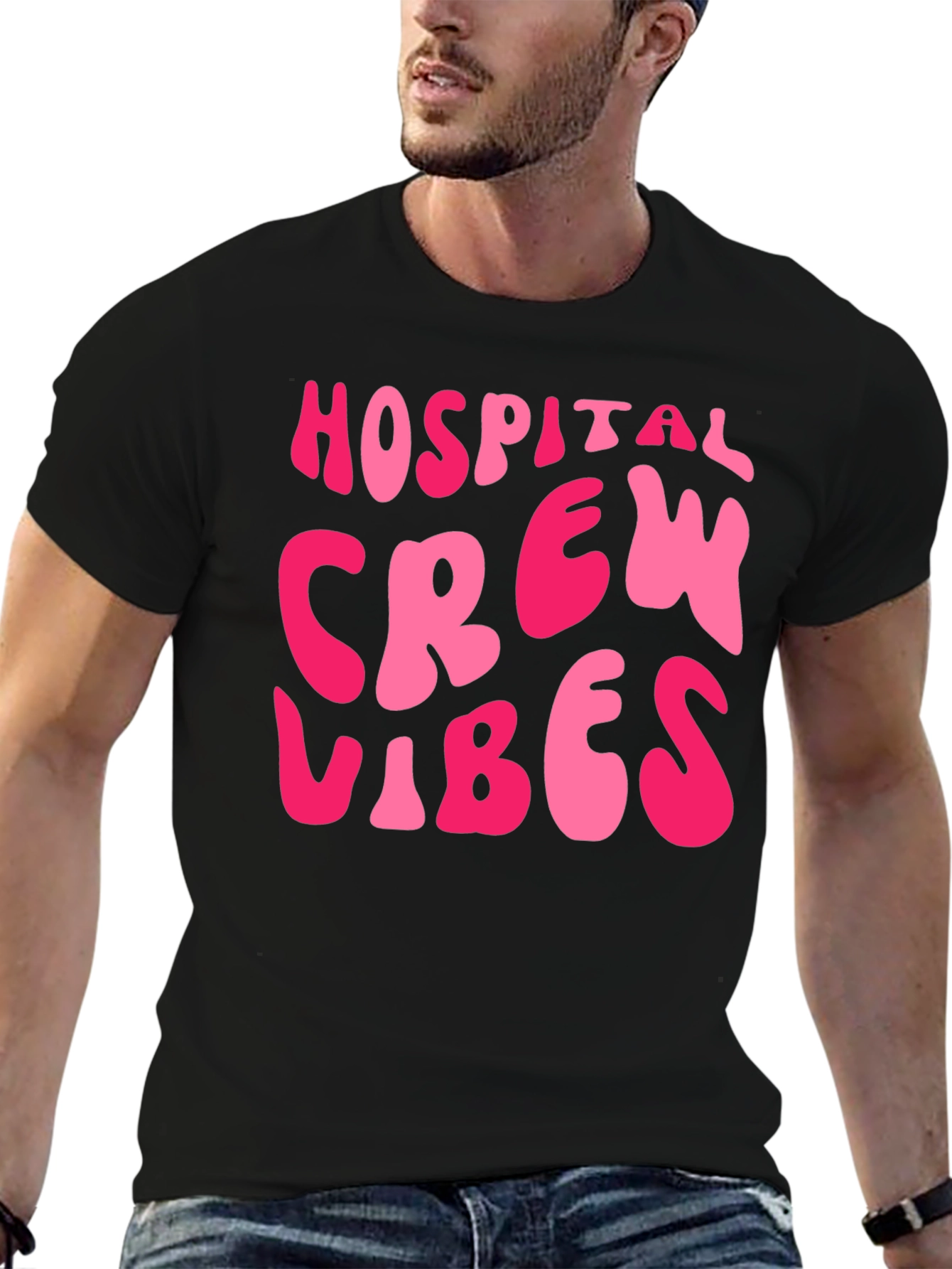 Hospital Crew Vibes Black T-Shirt