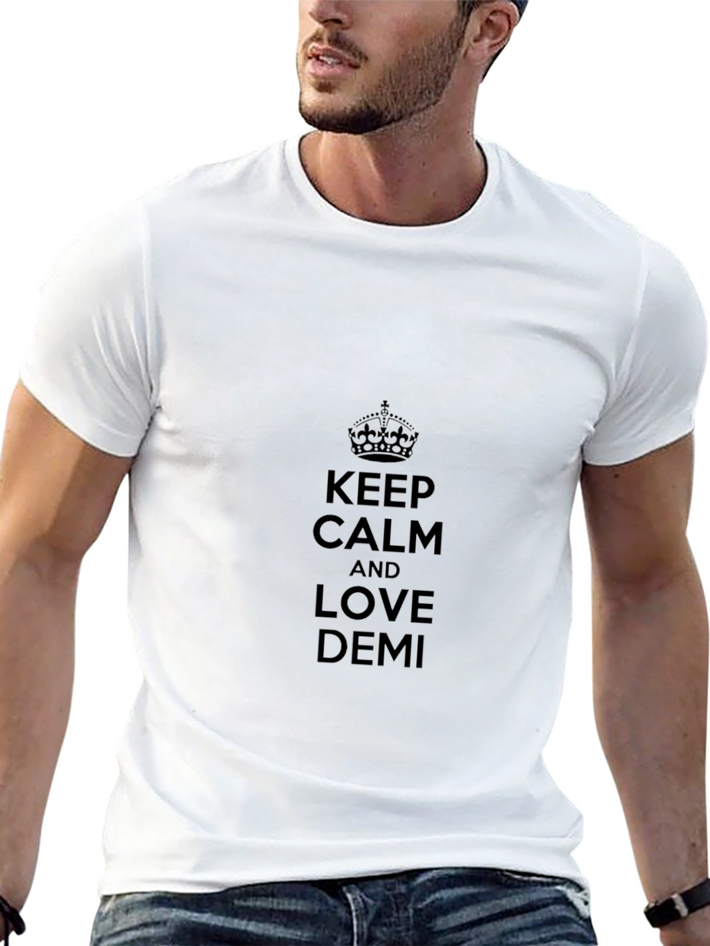 Keep Calm and Love Demi Black T-Shirt
