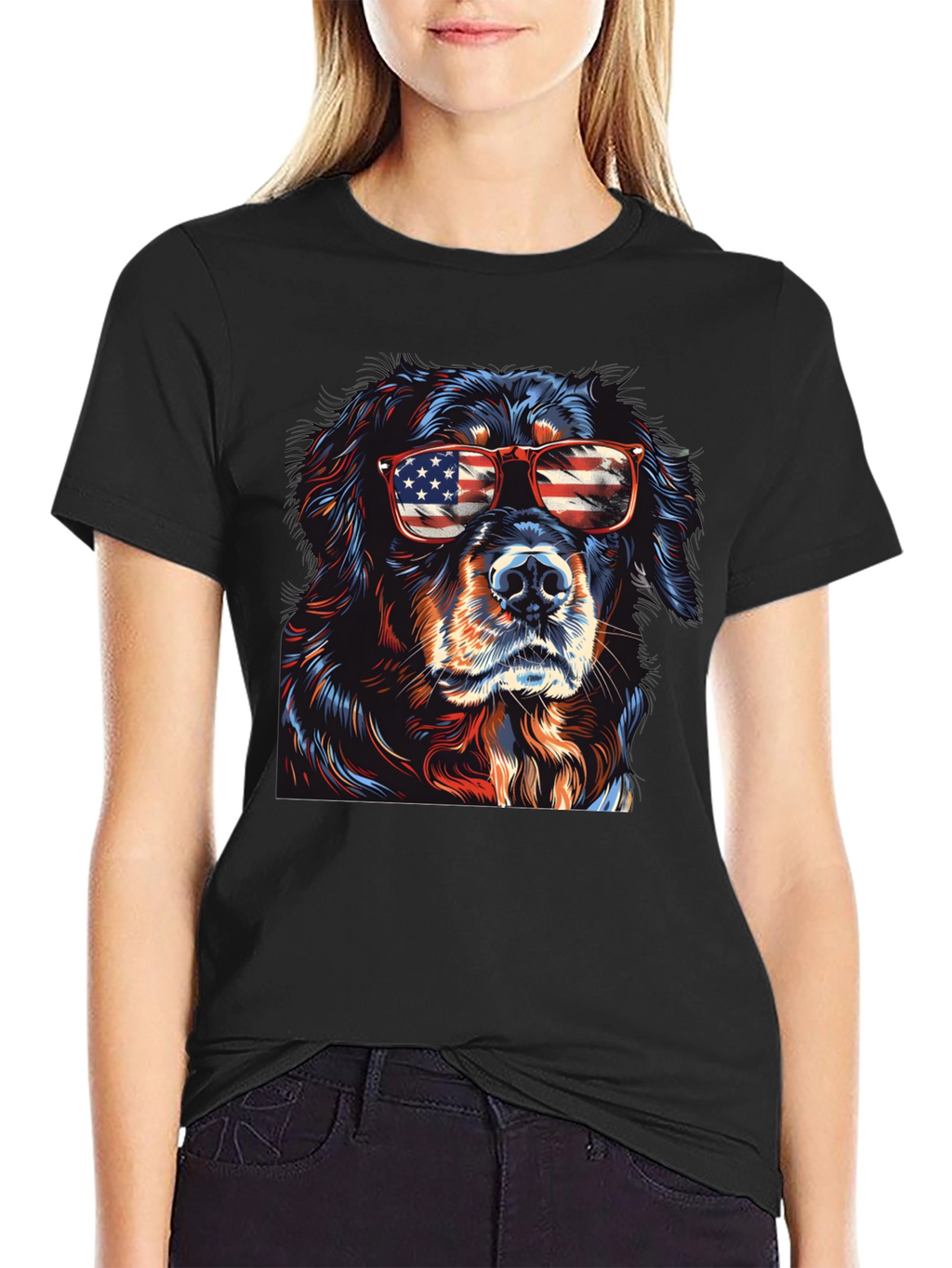 Patriotic Dog Sunglasses T-Shirt – USA Dog Lover Tee