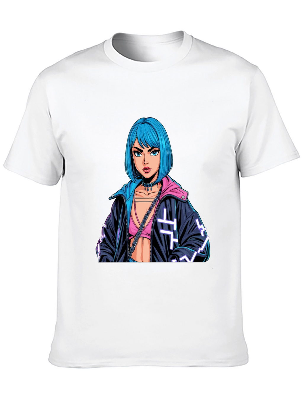 Cyberpunk Girl Graphic Black T-Shirt