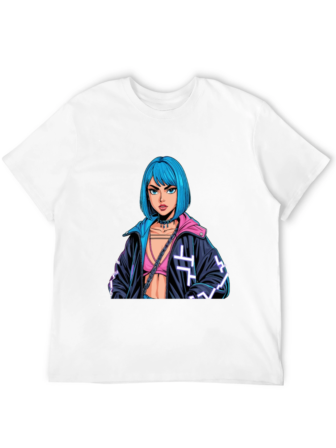 Cyberpunk Girl Graphic Black T-Shirt