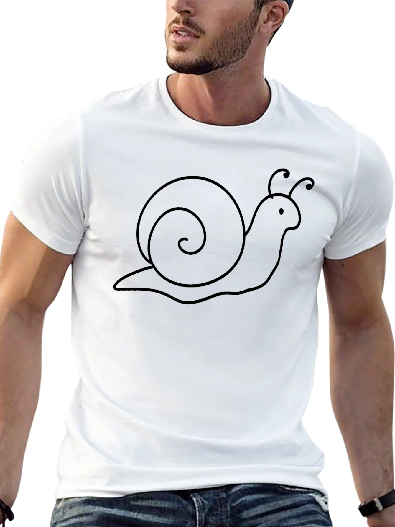 Snail Graphic Tee - Casual Black T-Shirt