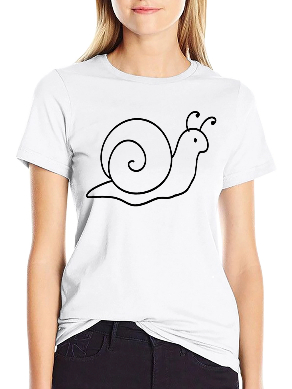 Snail Graphic Tee - Casual Black T-Shirt