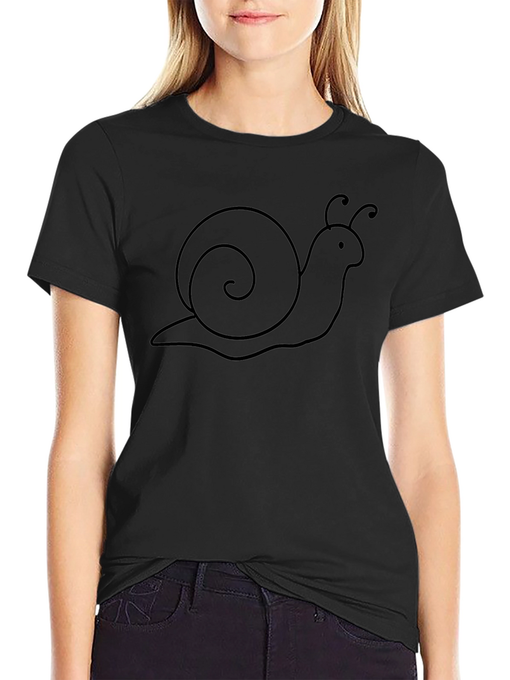 Snail Graphic Tee - Casual Black T-Shirt