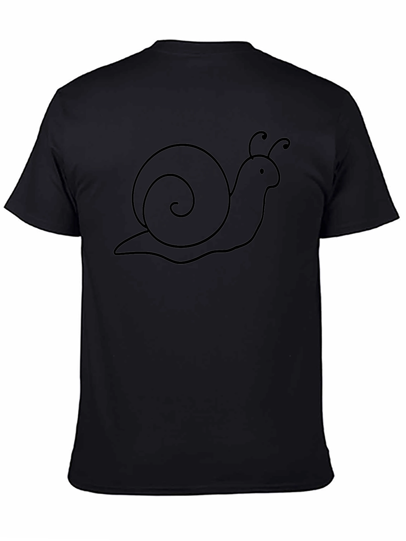 Snail Graphic Tee - Casual Black T-Shirt