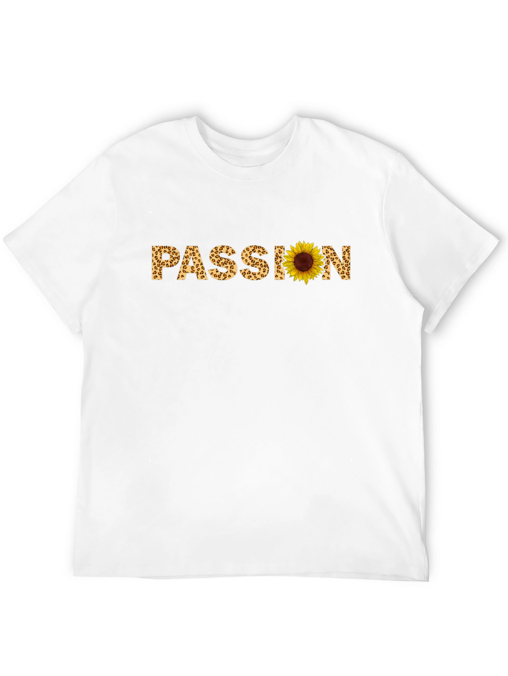 Passion Sunflower Leopard Print Black T-Shirt