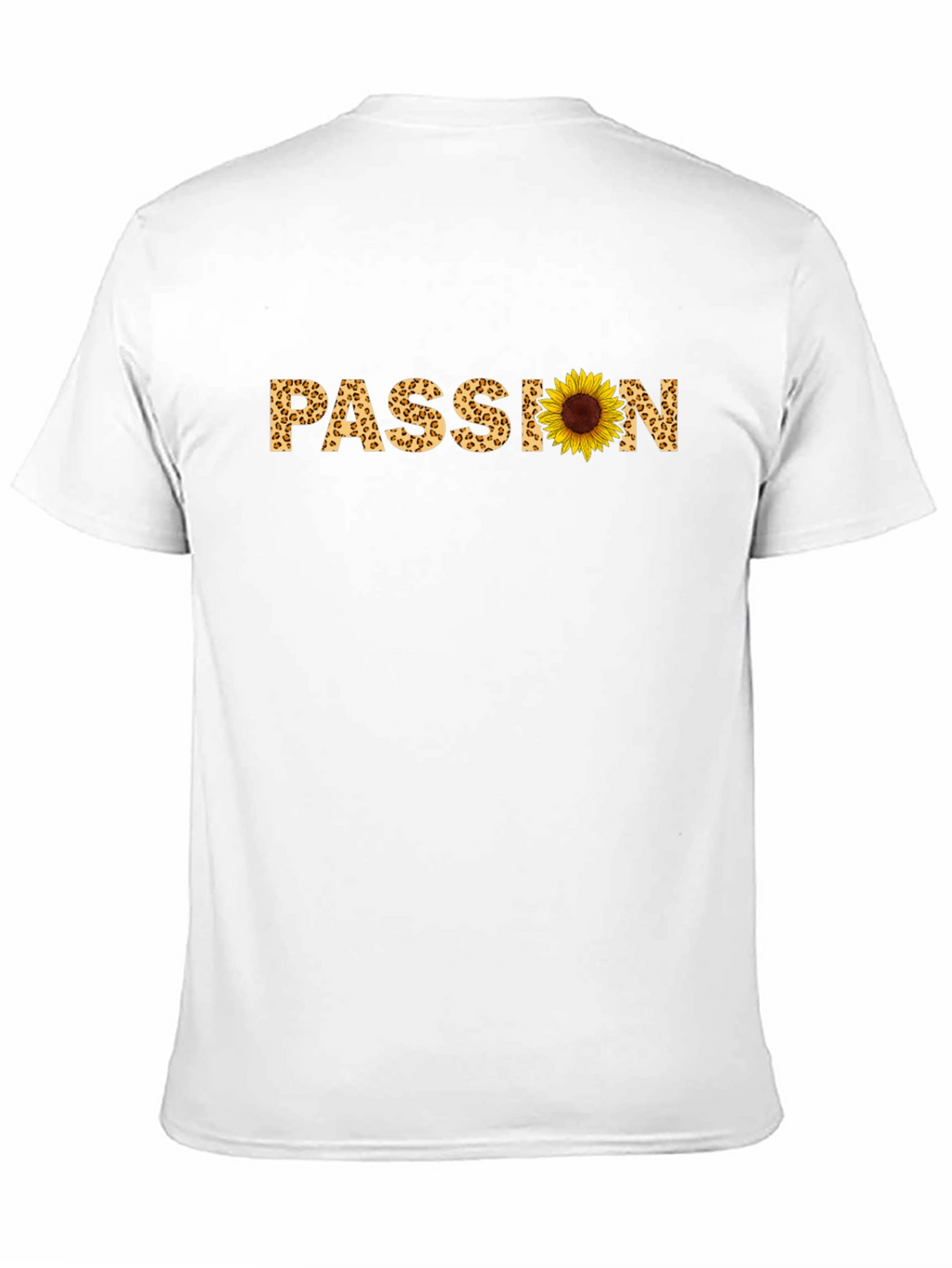 Passion Sunflower Leopard Print Black T-Shirt