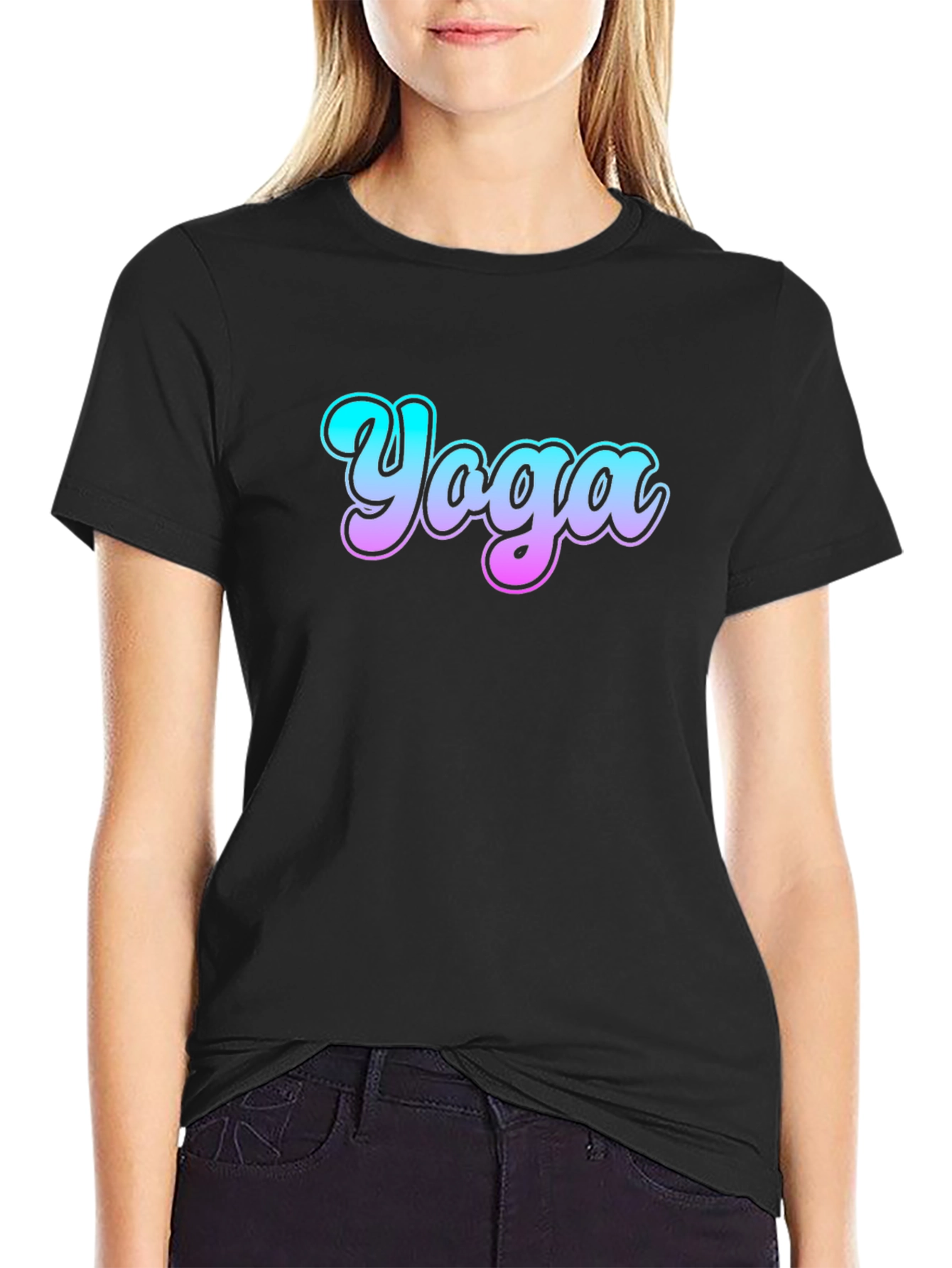 Yoga Gradient Graphic Tee - Casual Comfort