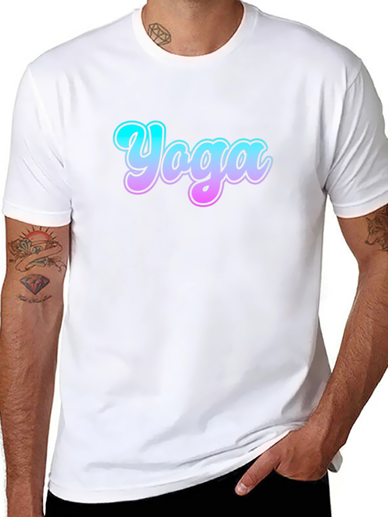 Yoga Gradient Graphic Tee - Casual Comfort