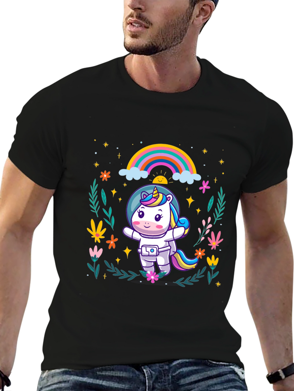Unicorn Astronaut Graphic T-Shirt