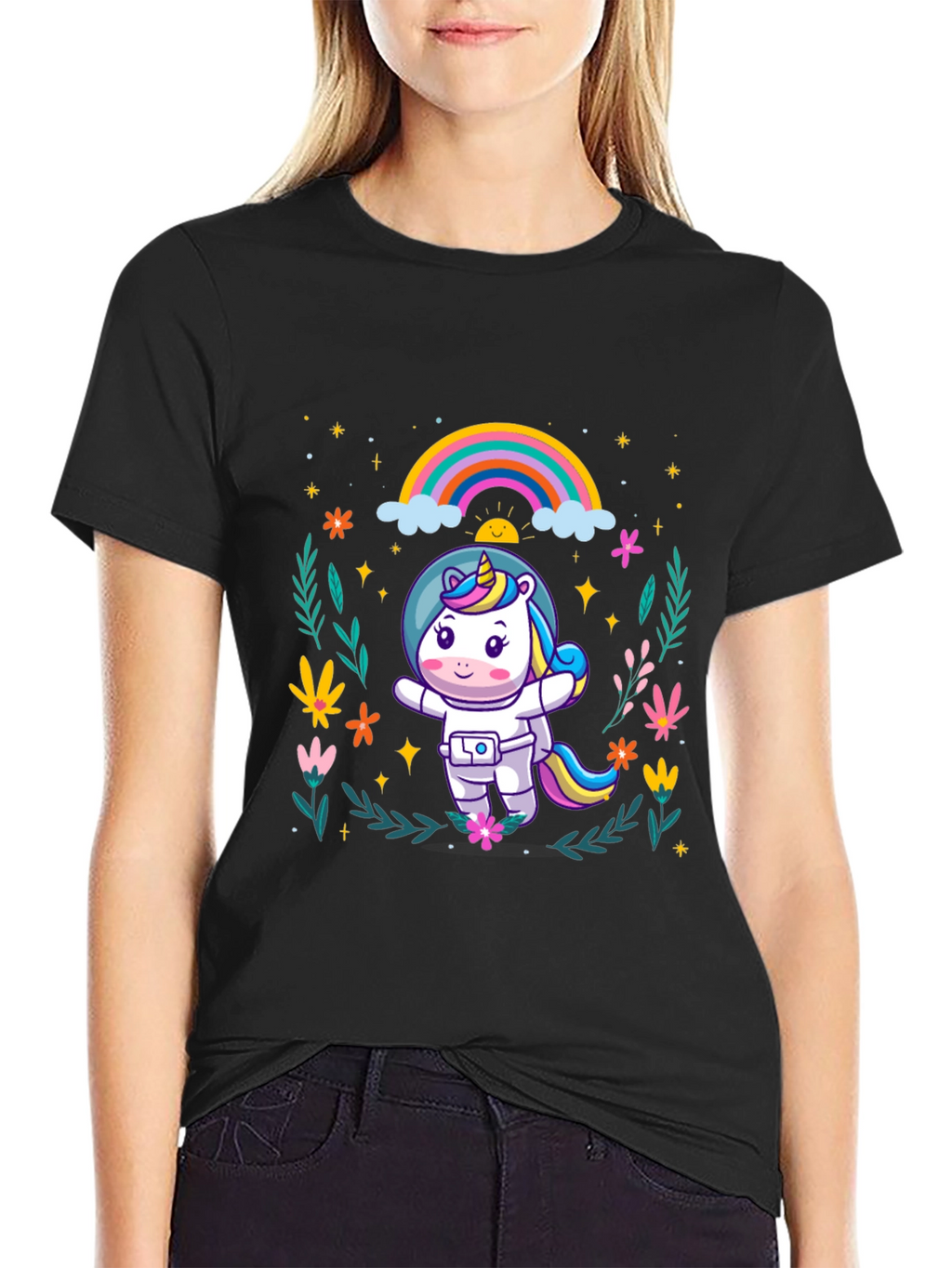 Unicorn Astronaut Graphic T-Shirt