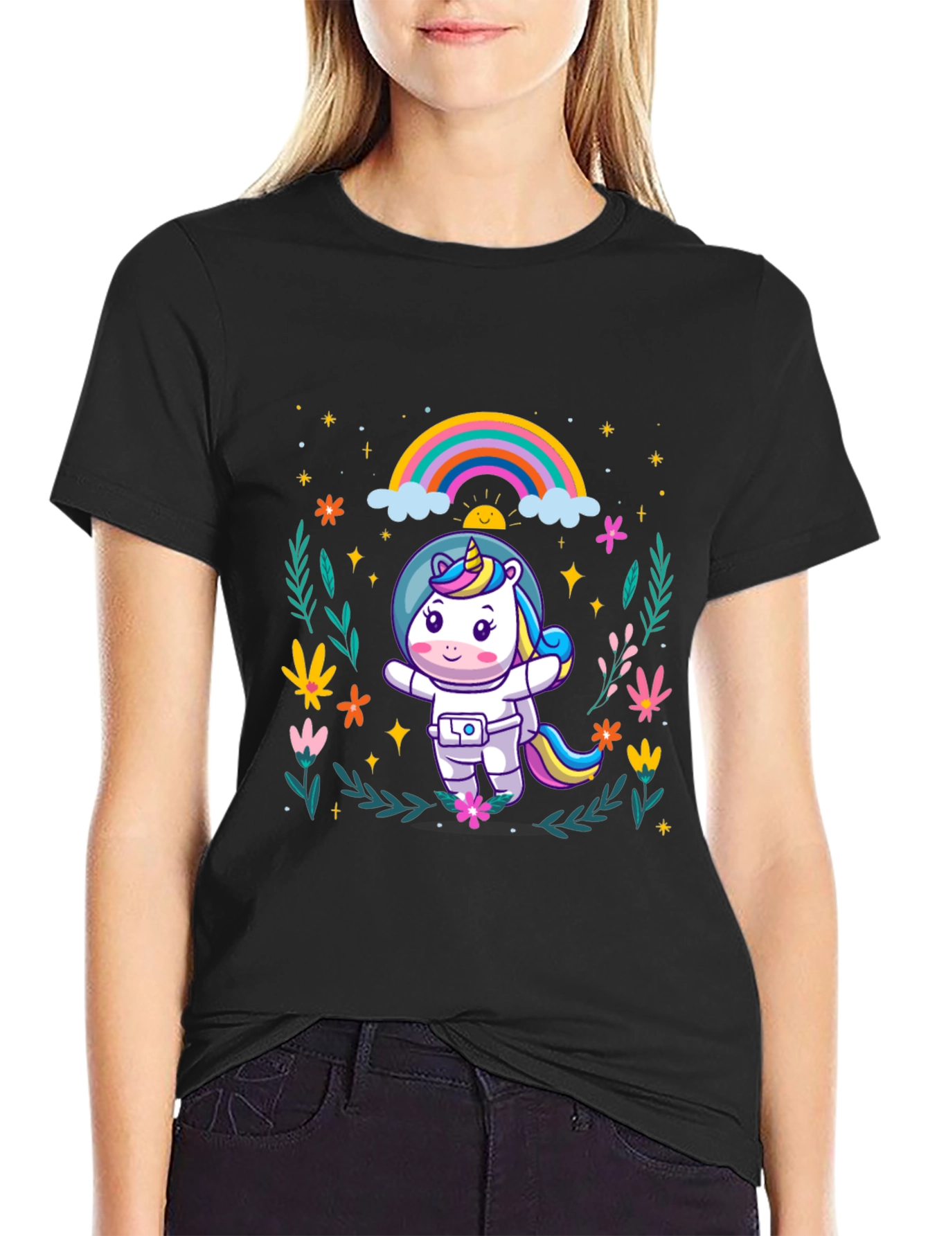 Unicorn Astronaut Graphic T-Shirt