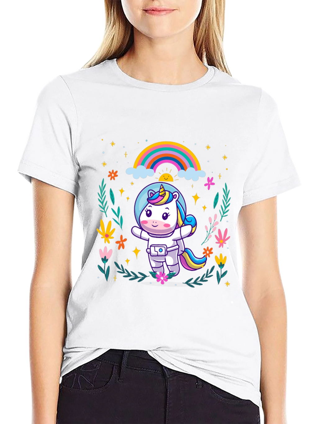 Unicorn Astronaut Graphic T-Shirt