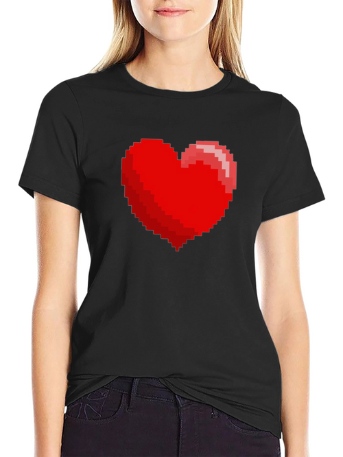 8-bit Heart Graphic Black T-Shirt - Gamer Tee