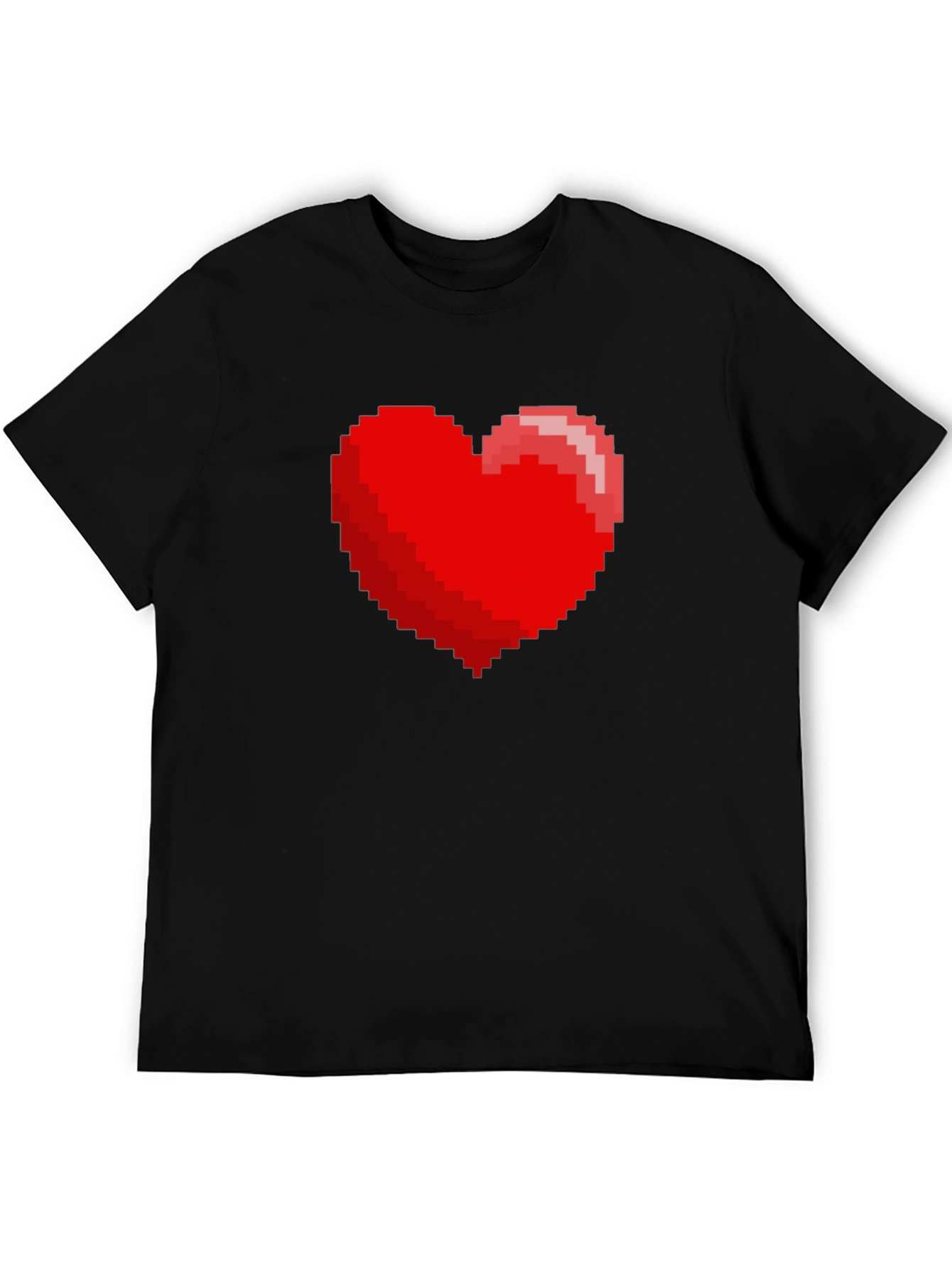 8-bit Heart Graphic Black T-Shirt - Gamer Tee
