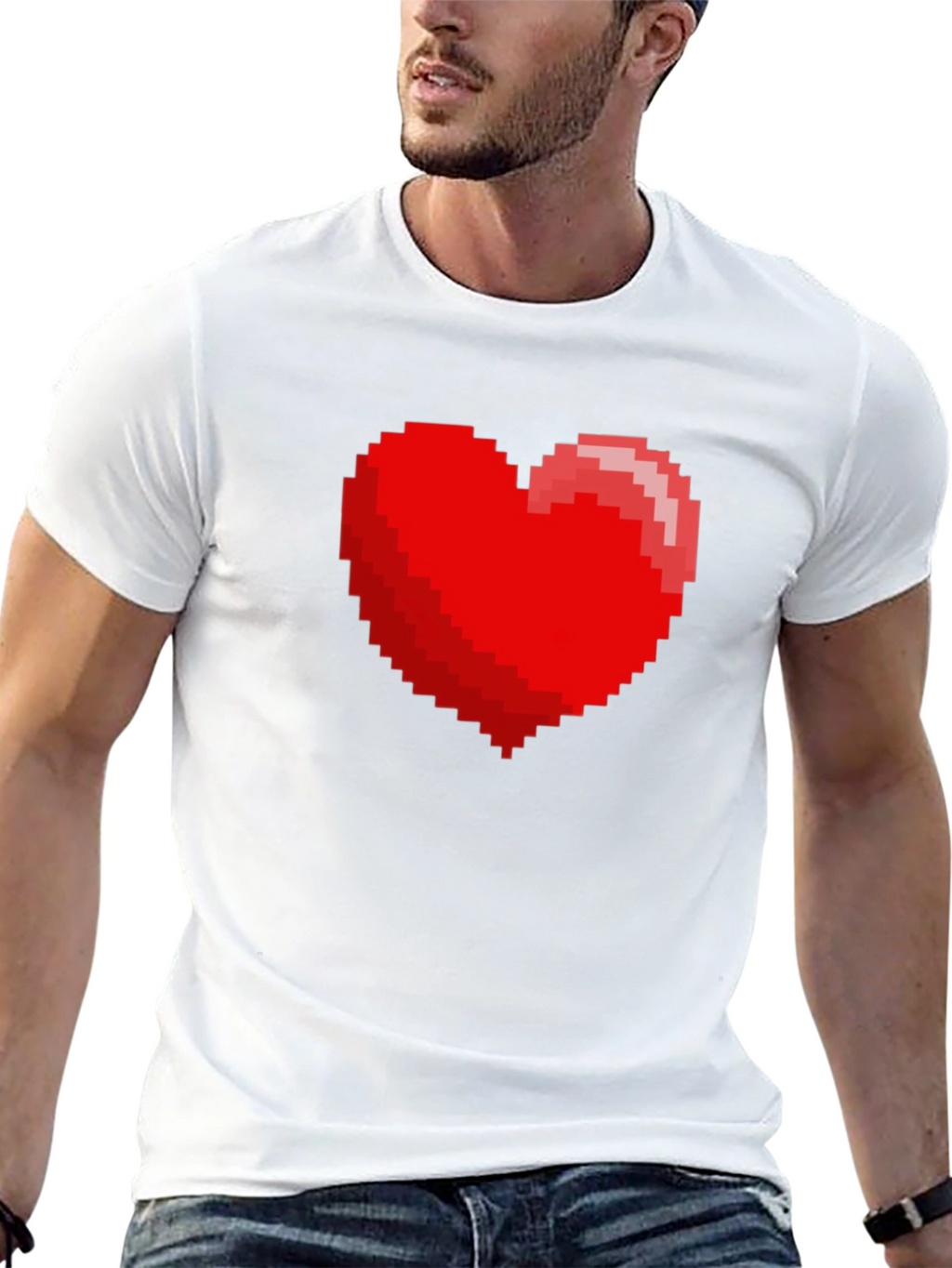8-bit Heart Graphic Black T-Shirt - Gamer Tee