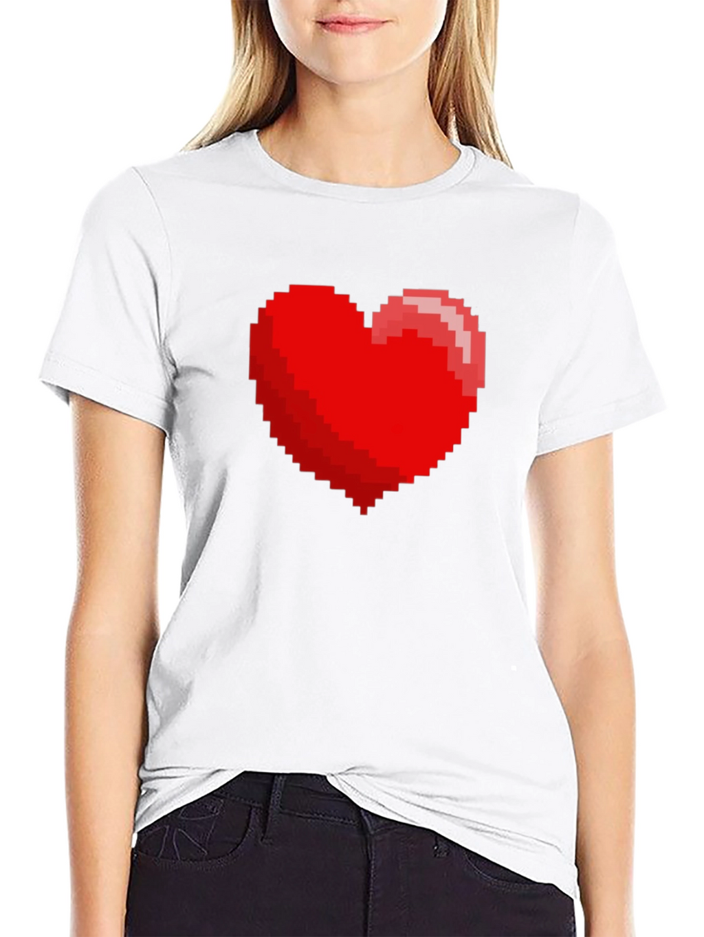 8-bit Heart Graphic Black T-Shirt - Gamer Tee