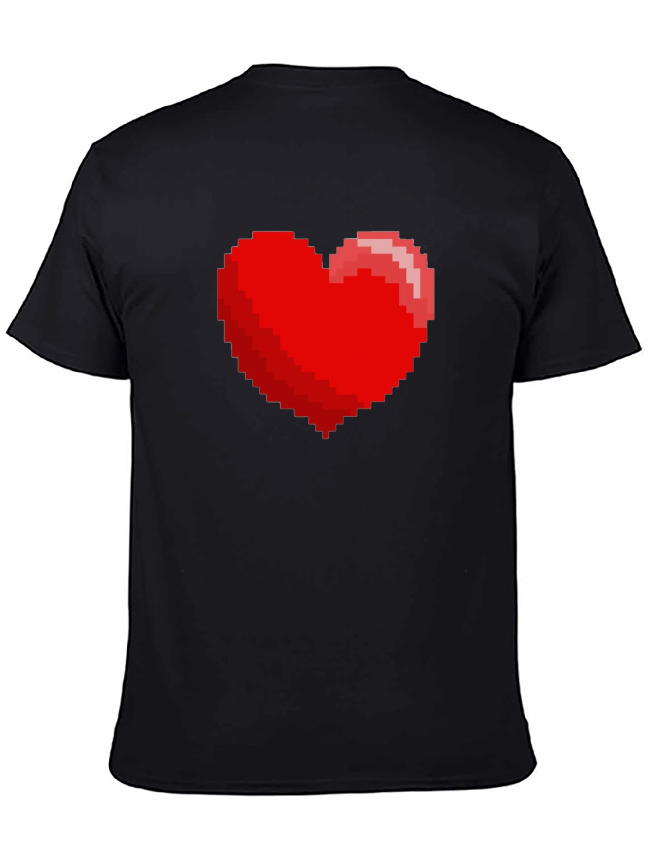 8-bit Heart Graphic Black T-Shirt - Gamer Tee