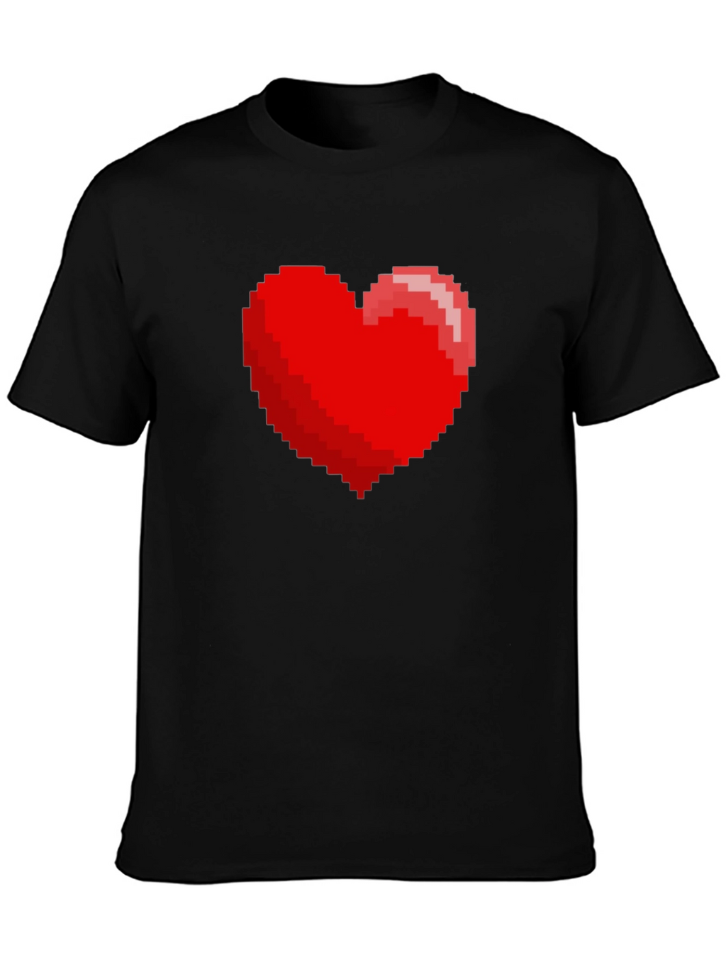 8-bit Heart Graphic Black T-Shirt - Gamer Tee