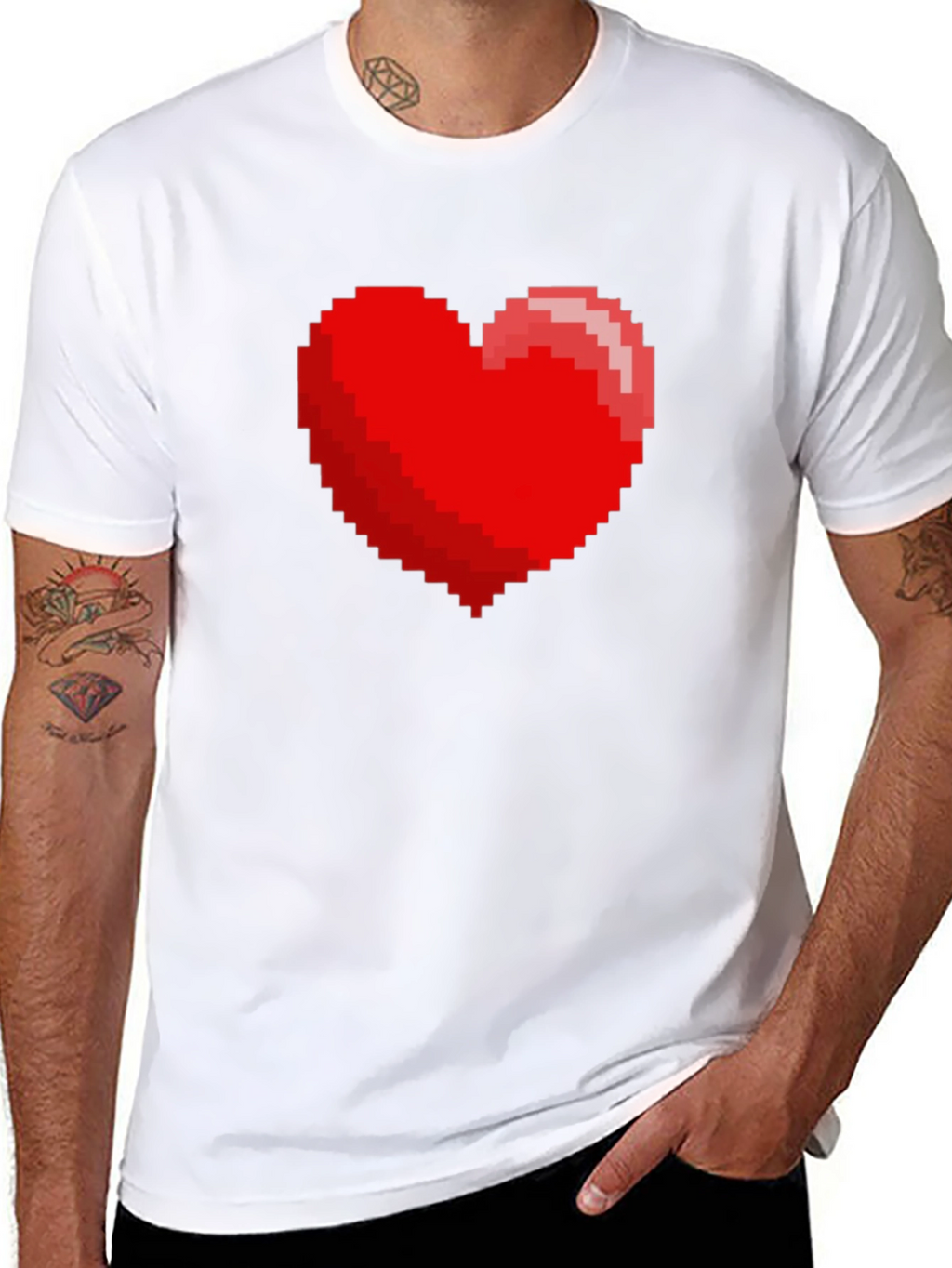 8-bit Heart Graphic Black T-Shirt - Gamer Tee