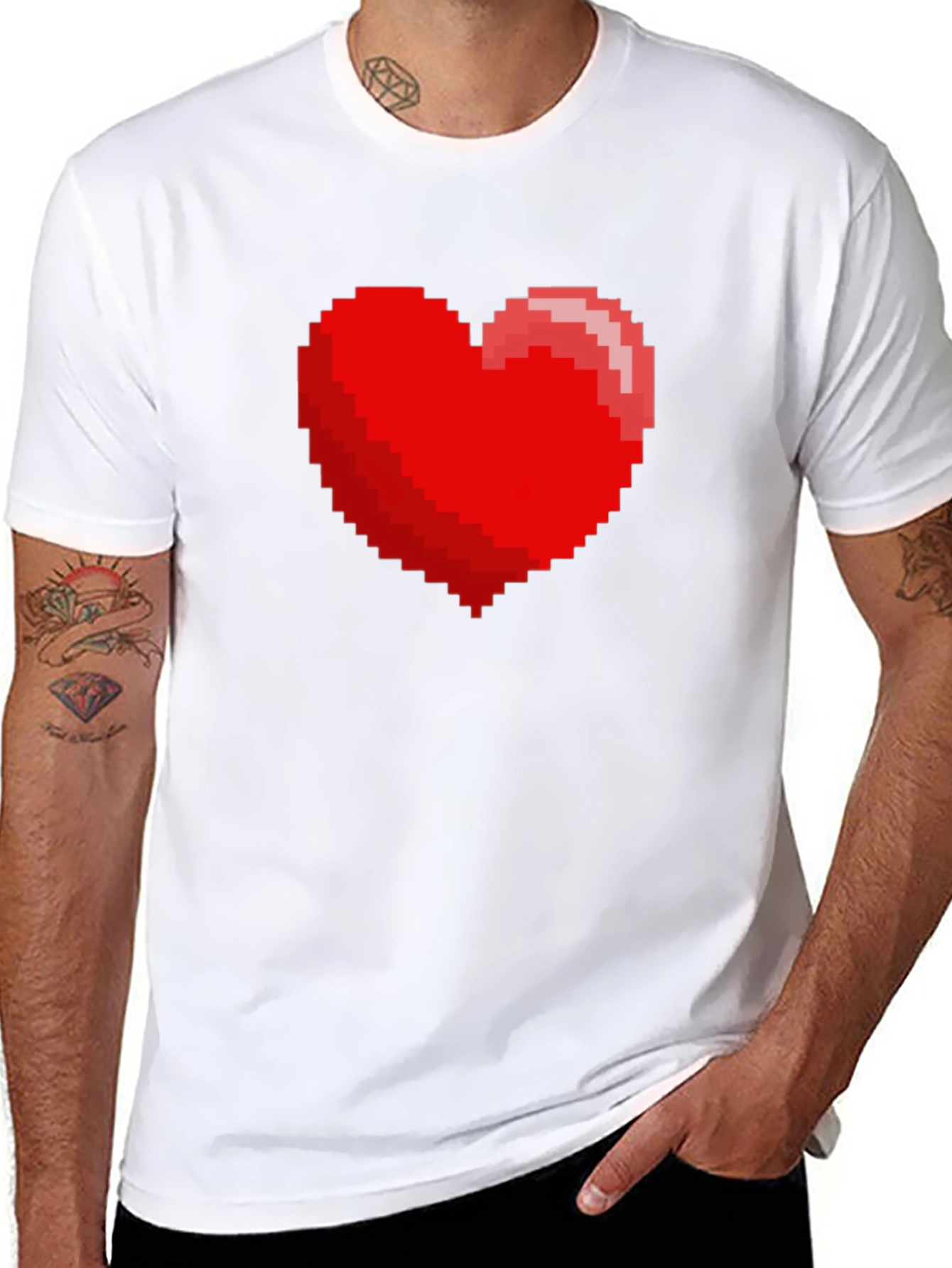 8-bit Heart Graphic Black T-Shirt - Gamer Tee