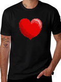 8-bit Heart Graphic Black T-Shirt - Gamer Tee